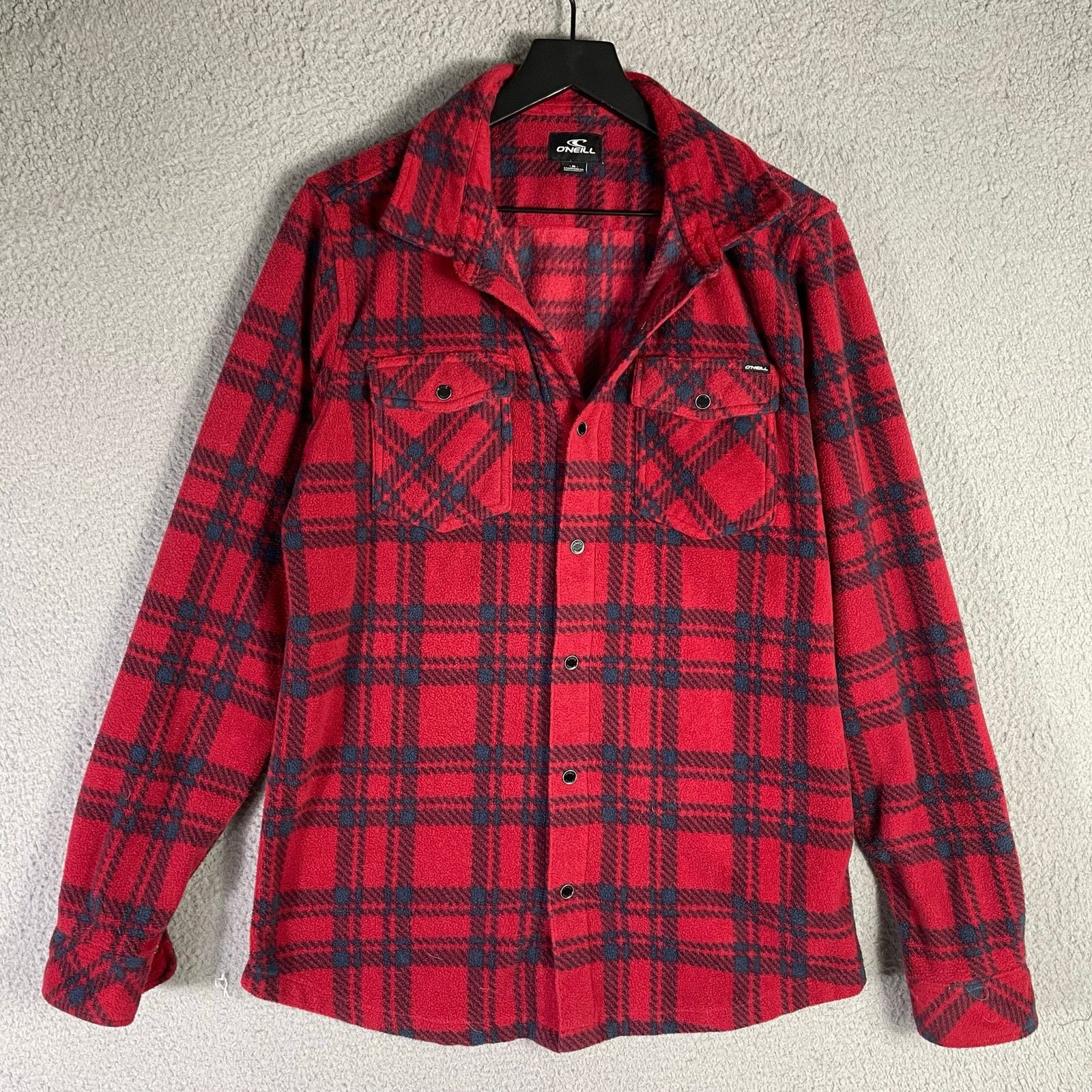 O'Neill O'Neill Men's Red Black Plaid Button-Up Shirt Fleece Medium Size US M / EU 48-50 / 2 - 4 Thumbnail
