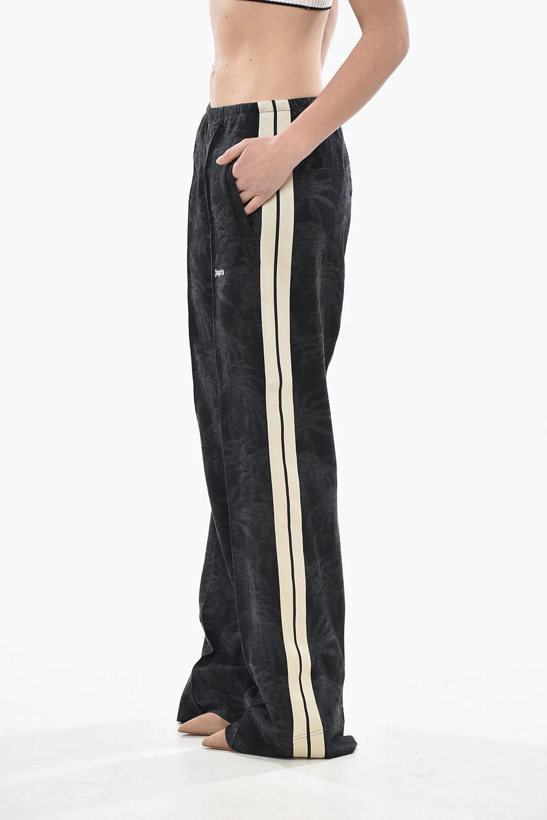 Palm Angels og1mm0326 Jacquard Loose Fit Track Pant in Grey Size 32" / US 10 / IT 46 - 4 Thumbnail
