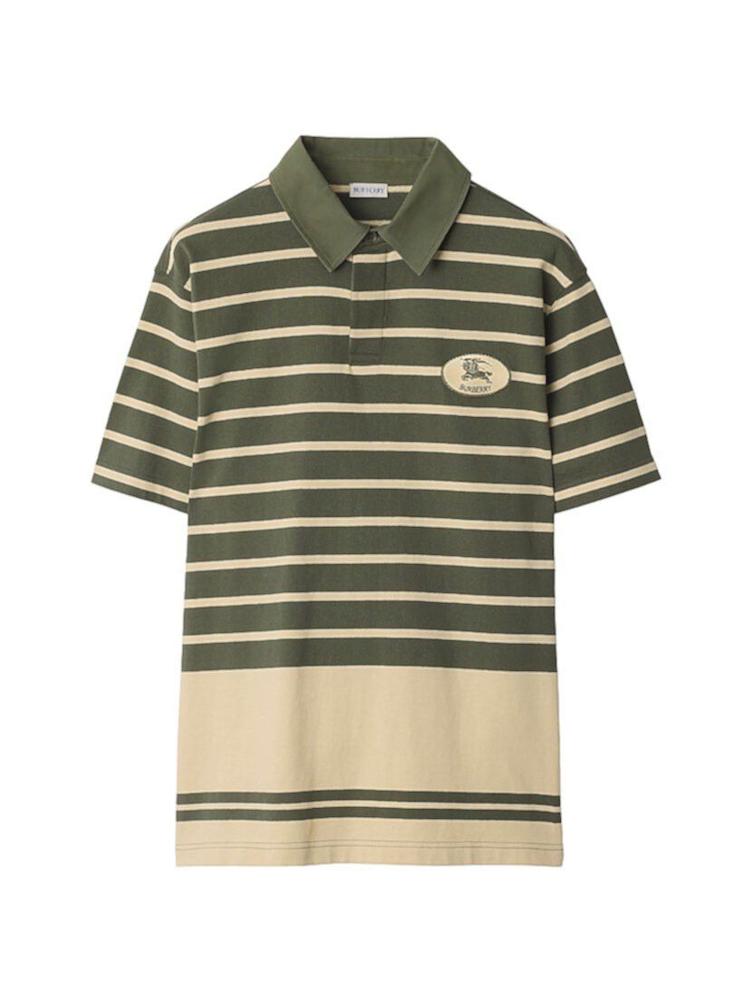 Burberry os11x0326 Striped Polo Shirt in Green/Beige Size US M / EU 48-50 / 2 - 1 Thumbnail