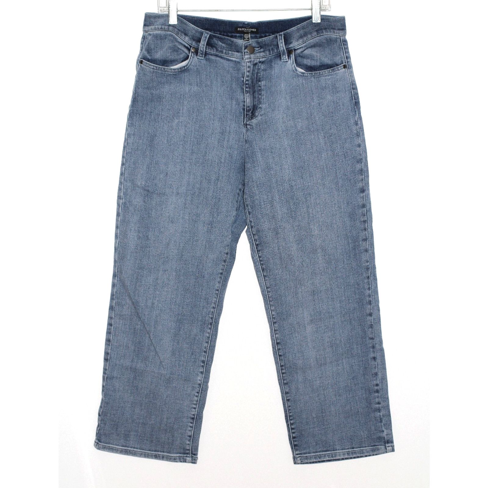 Eileen Fisher EILEEN FISHER High Waist Straight Ankle Org Cotton Jeans PM Size 34" / US 12 / IT 48 - 2 Thumbnail