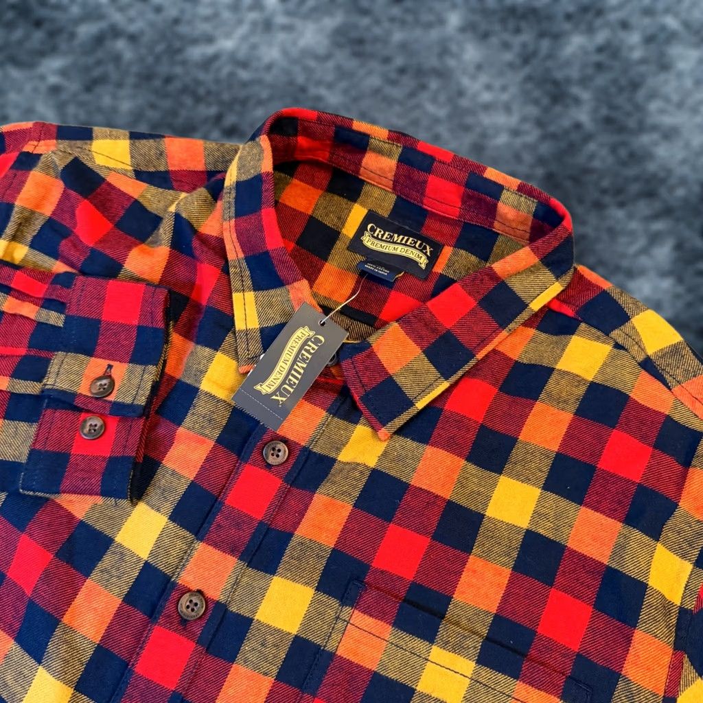 Cremieux Cremieux Premium Denim Flannel Shirt Mens XXL Red Yellow Blue Buffalo Check NWT Size US XXL / EU 58 / 5 - 1 Thumbnail