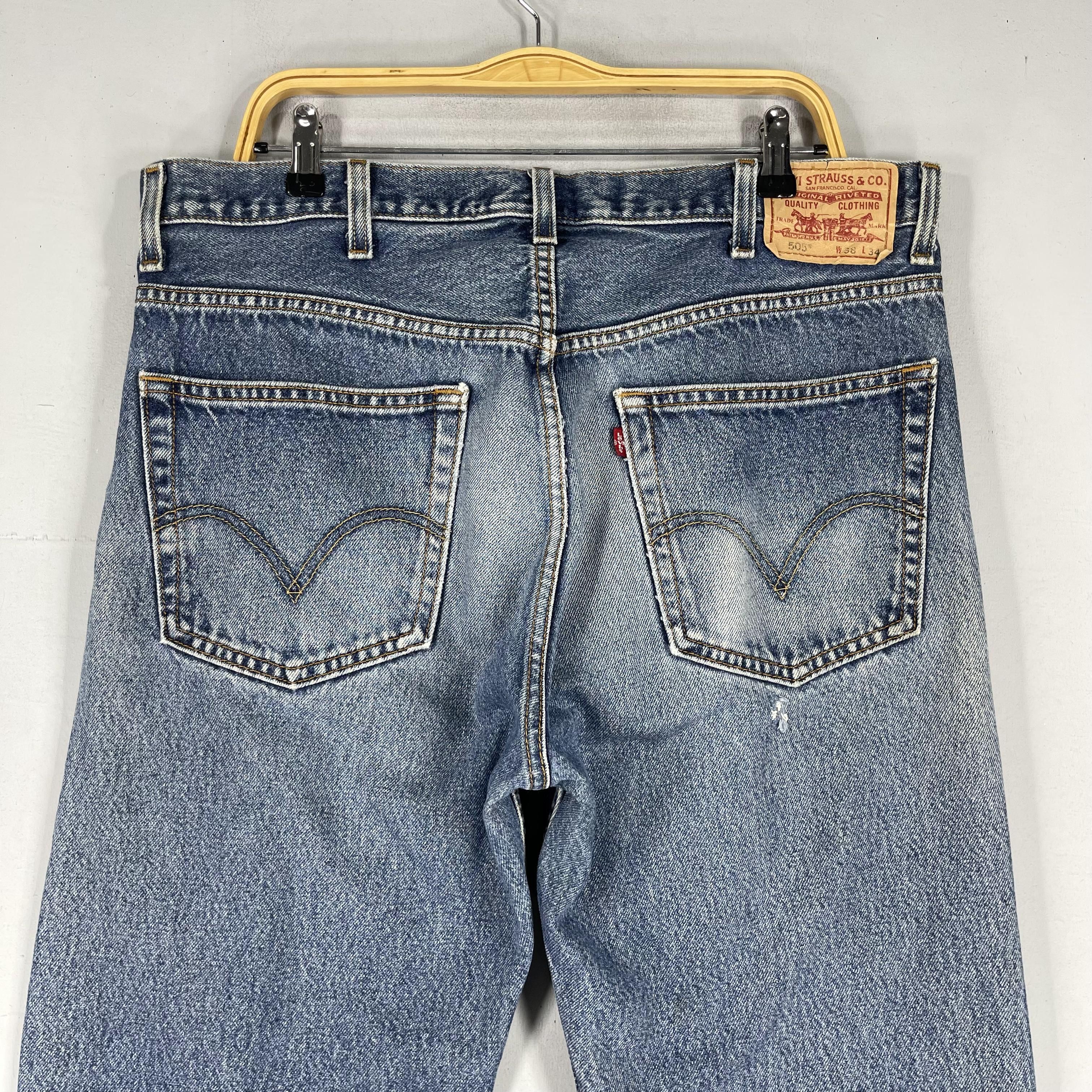 Levi's × Vintage W37 L33 Vintage Levis 505 Distressed Ripped Jeans Size US 37 - 7 Thumbnail