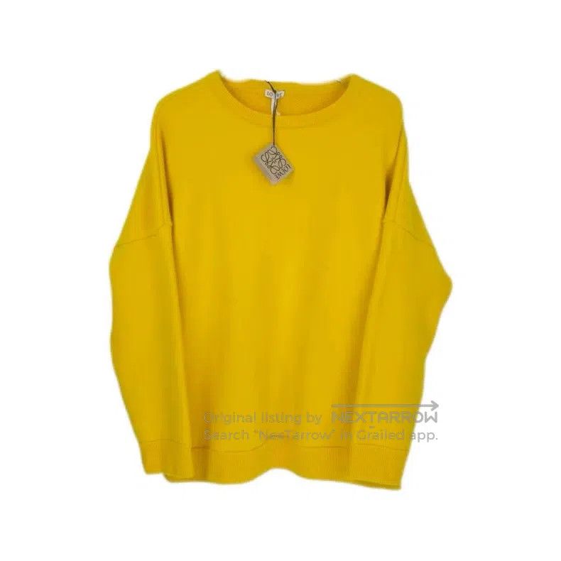 Loewe Loewe Yellow Classic Embroidered Logo Cashmere Sweater Size XS / US 0-2 / IT 36-38 - 1 Thumbnail