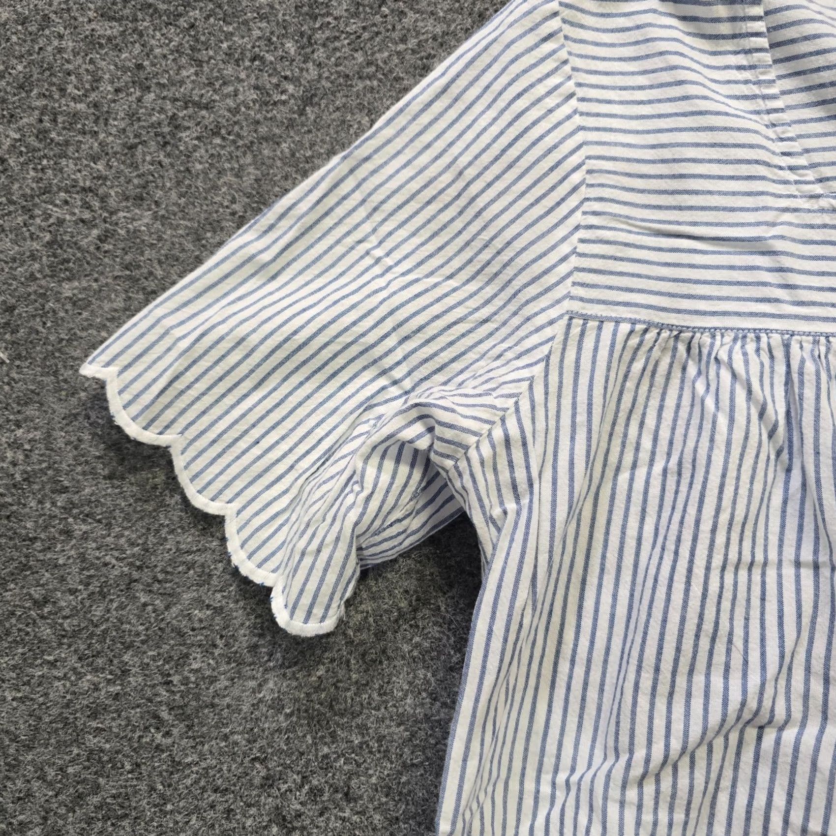 Vintage Vermont Country Store Top Womens Size S White Blue Stripe Classic Blouse Size S / US 4 / IT 40 - 3 Thumbnail