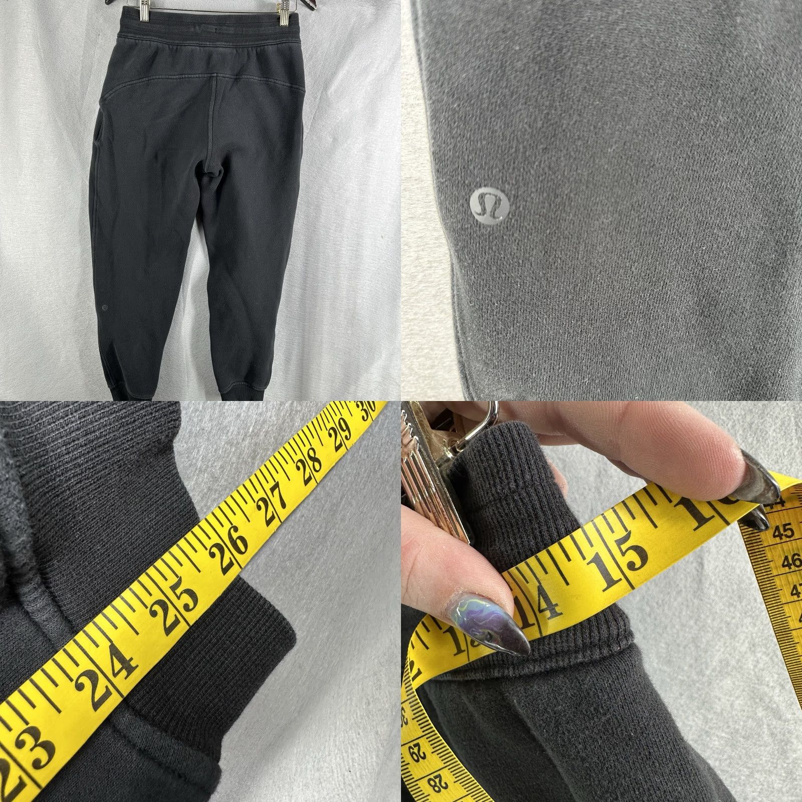 Lululemon Lululemon High-Rise Jogger Pants Womens 6 Fleece Black Tie Waist Taper READ DET Size 28" / US 6 / IT 42 - 8 Thumbnail
