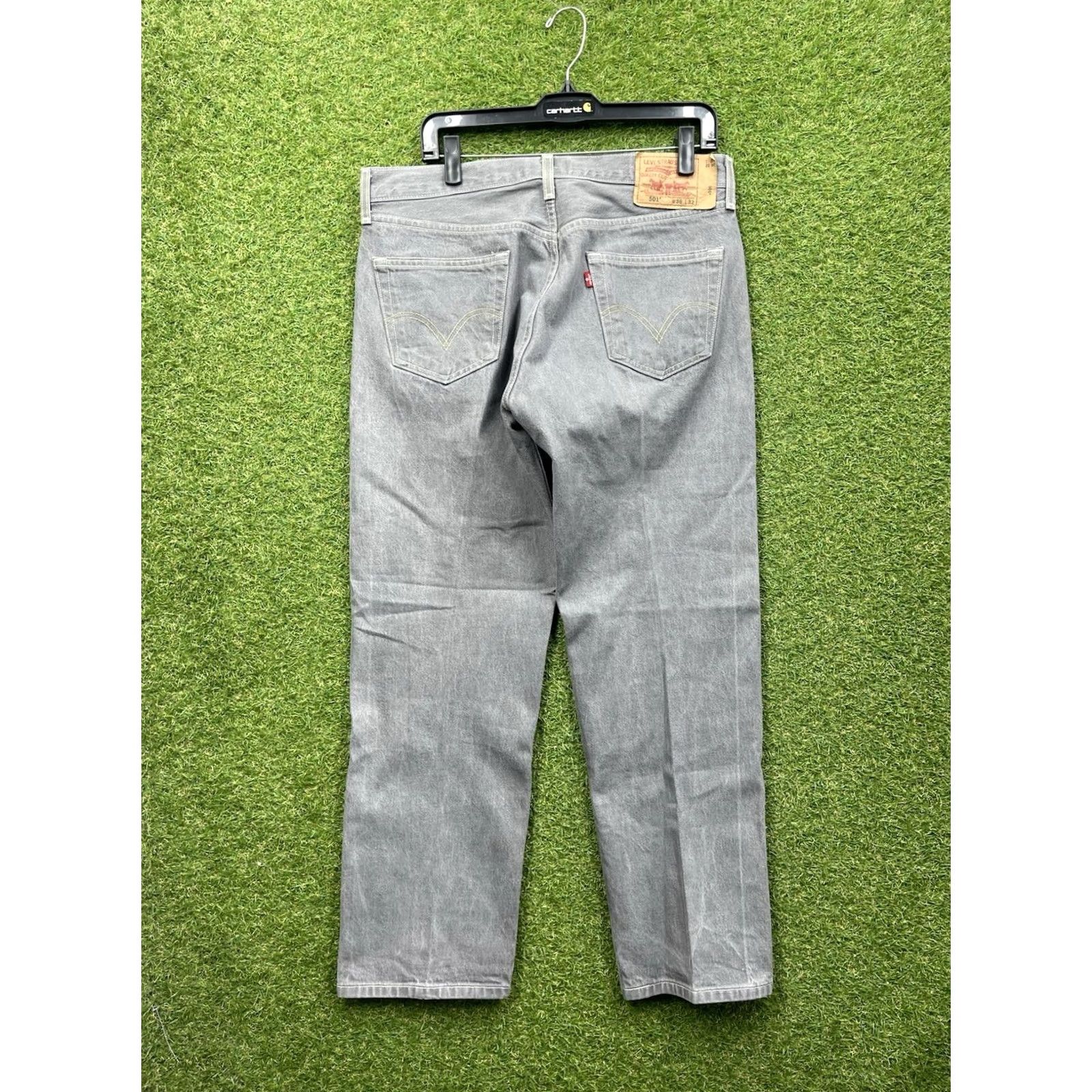 Levi's Levis 501 Jeans Mens 36x32 Grey Denim Pants Button-Fly Cotton Straight Leg Regular Fit 90s USA Denim Jeans Mens Gray Size US 36 / EU 52 - 2 Thumbnail