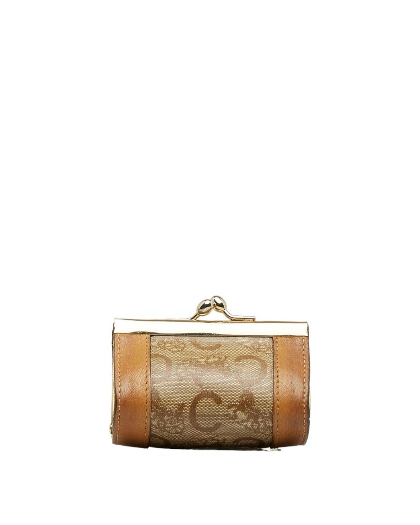 image of Celine Brown Canvas Clasp Coin Case - Good Condition, Women's