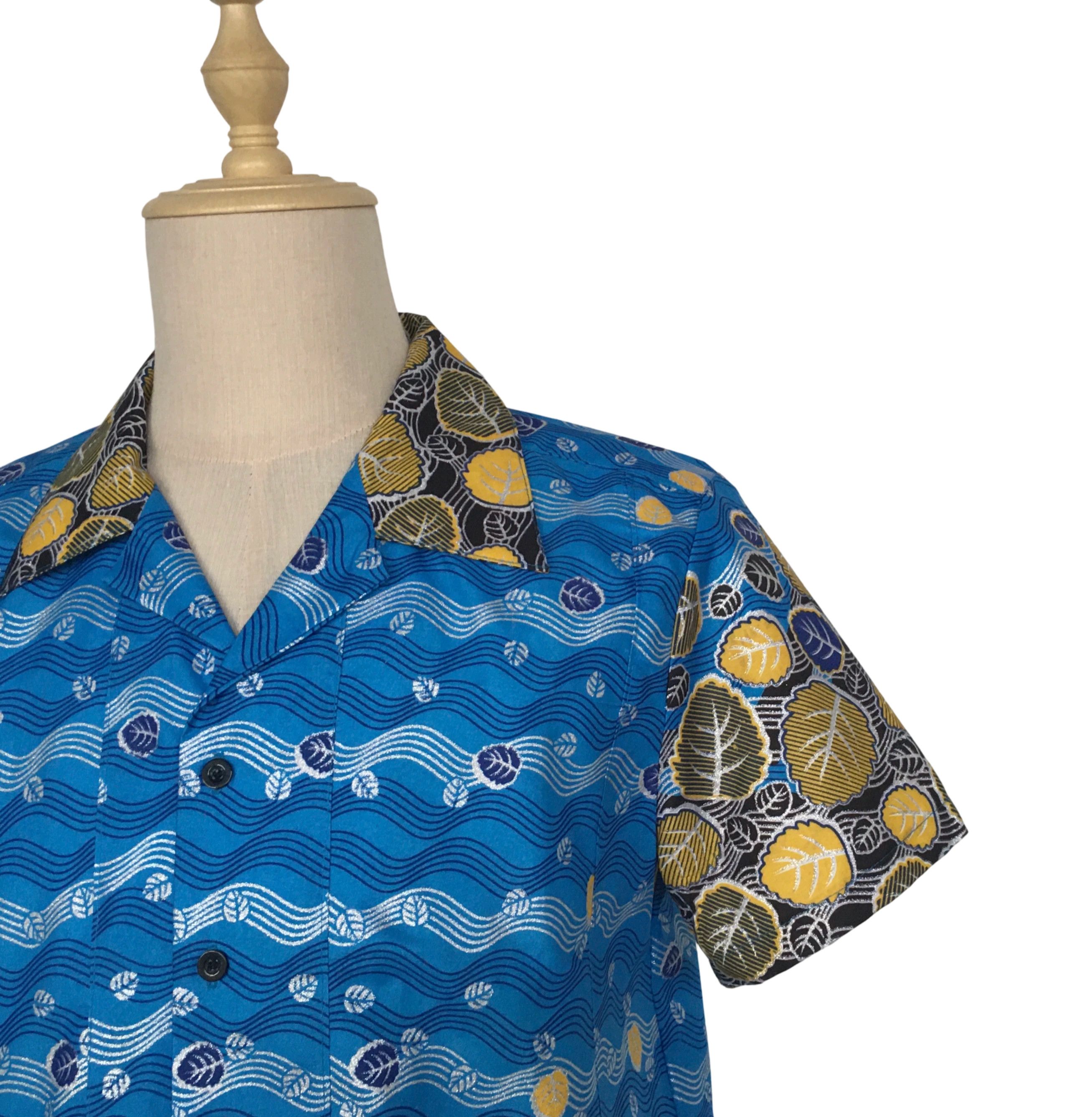 Other African Wax Print Men Shirt Performance Costumes Size US L / EU 52-54 / 3 - 6 Thumbnail