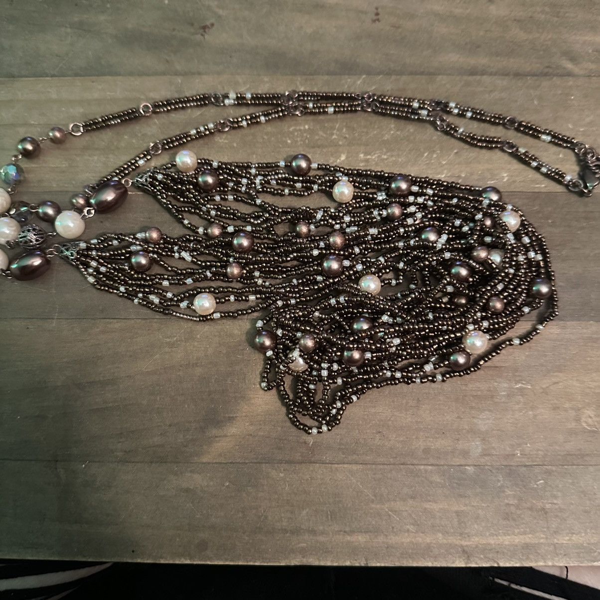 Other Long gathered multi strand bead necklace Size ONE SIZE - 2 Thumbnail