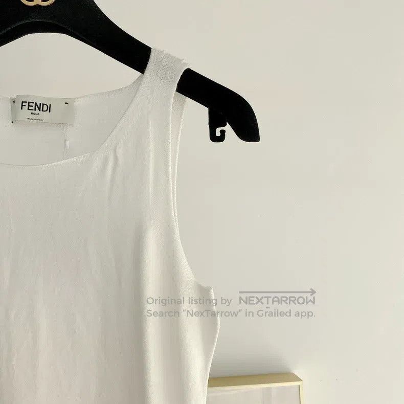 Fendi Fendi White knitted suspender dress Size M / US 6-8 / IT 42-44 - 3 Thumbnail