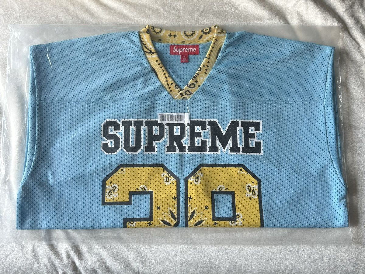 Supreme Bandana Football Jersey Blue/Yellow Size Medium SS25
