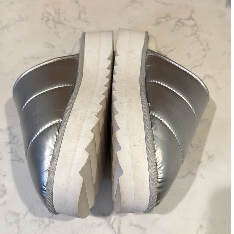 Anthropologie Anthropologie Maeve Puffy Platform Slipper Shoes Silver Size US 10 / IT 40 - 8 Thumbnail