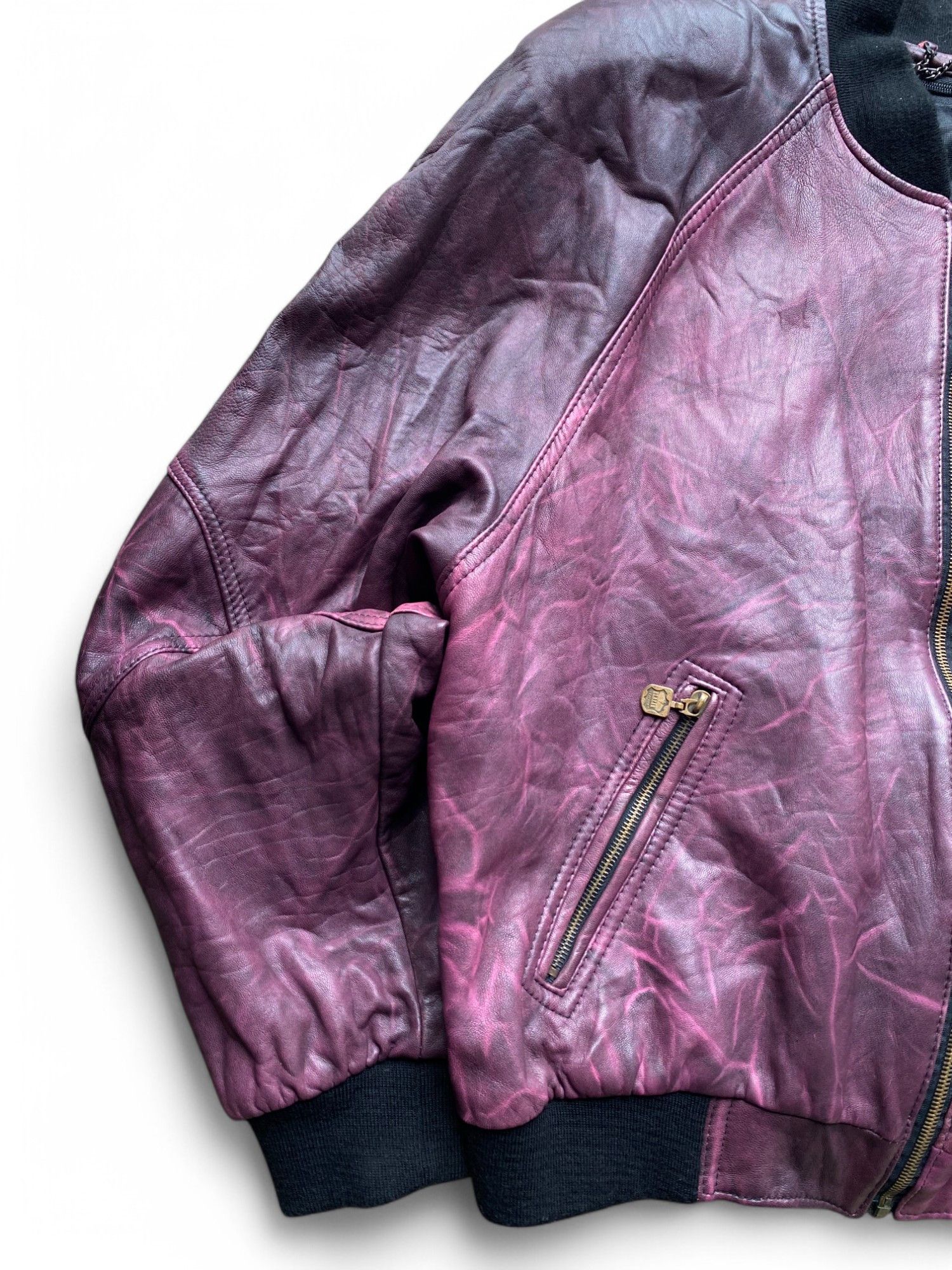 Genuine Leather Vintage Elazar Leather Bomber Jacket Opium SWAG Faded Size US XL / EU 56 / 4 - 6 Thumbnail