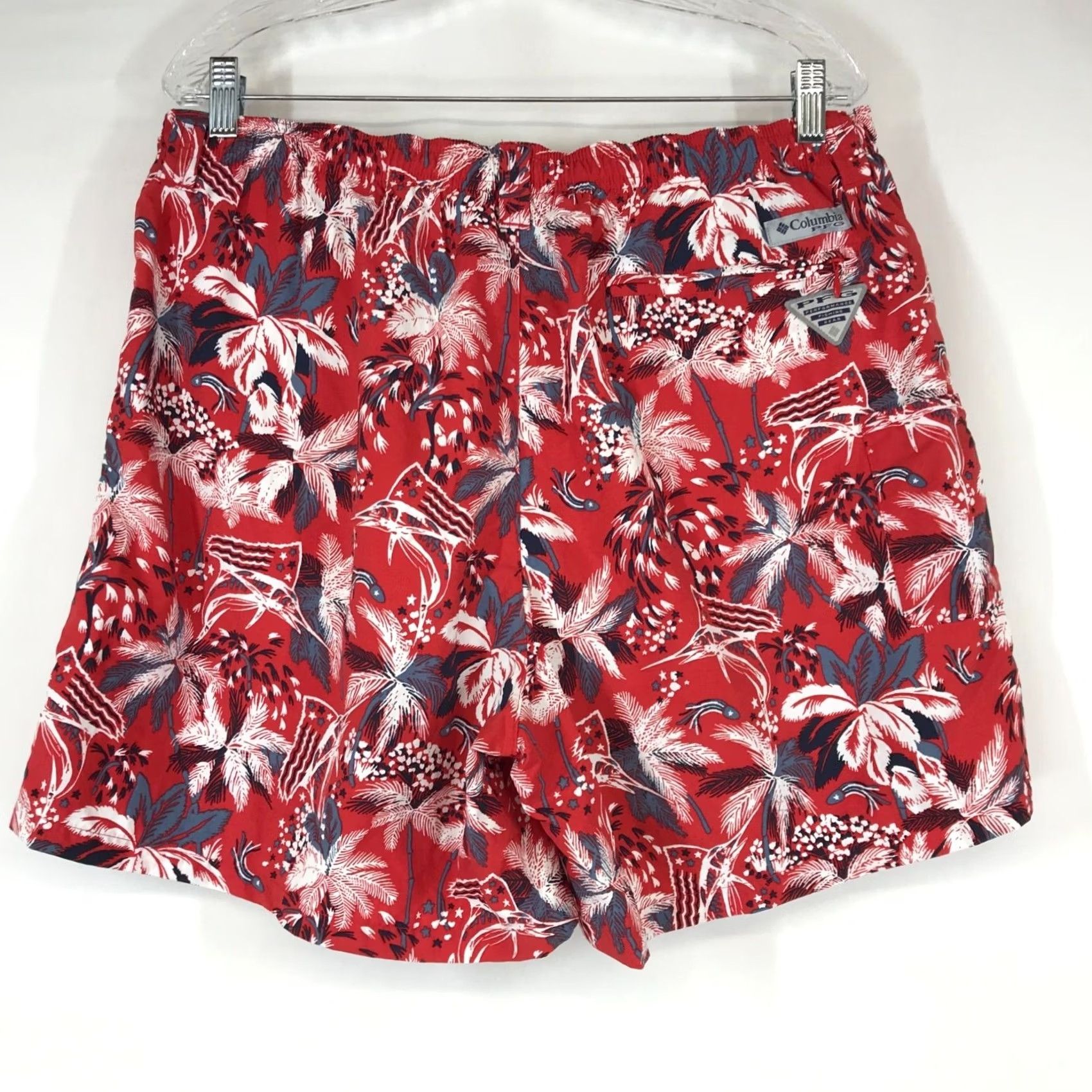 Vintage COLUMBIA Men's Large Red 100% Nylon Swim Trunks Size US 33 - 4 Thumbnail