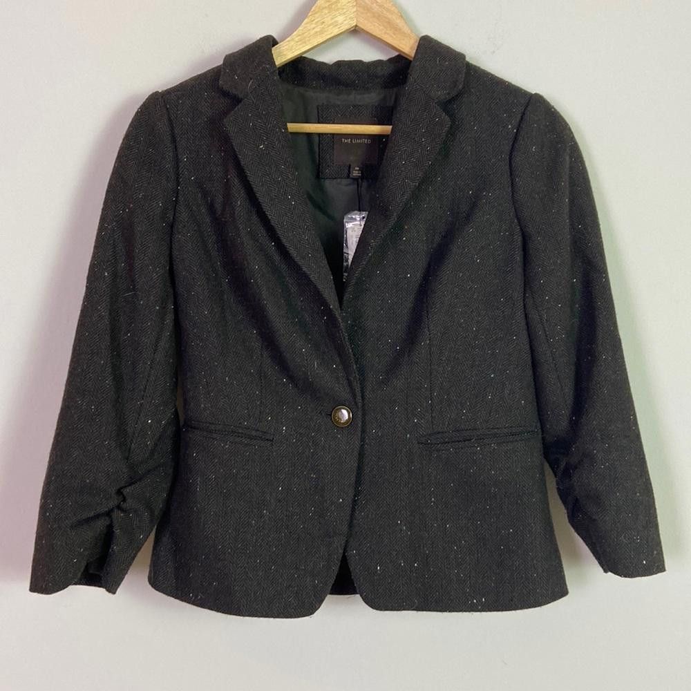 Designer The Limited l NWT Brown Tweed Blazer Jacket Size XS Size XS / US 0-2 / IT 36-38 - 1 Thumbnail