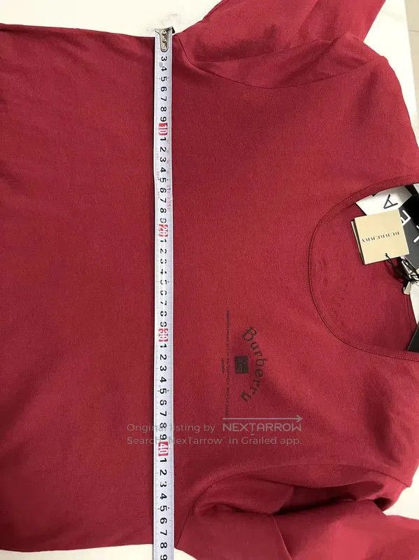Burberry Burberry Red Cotton Long Sleeve T. Size US M / EU 48-50 / 2 - 8 Thumbnail