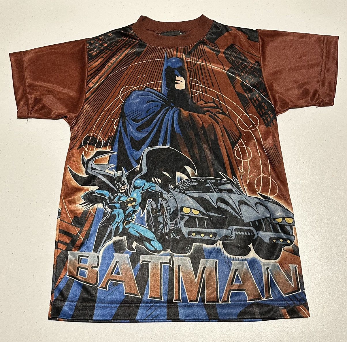 Warner Bros Vintage y2k Warner bros Batman AOP Youth T-shirt Size US S / EU 44-46 / 1 - 1 Thumbnail