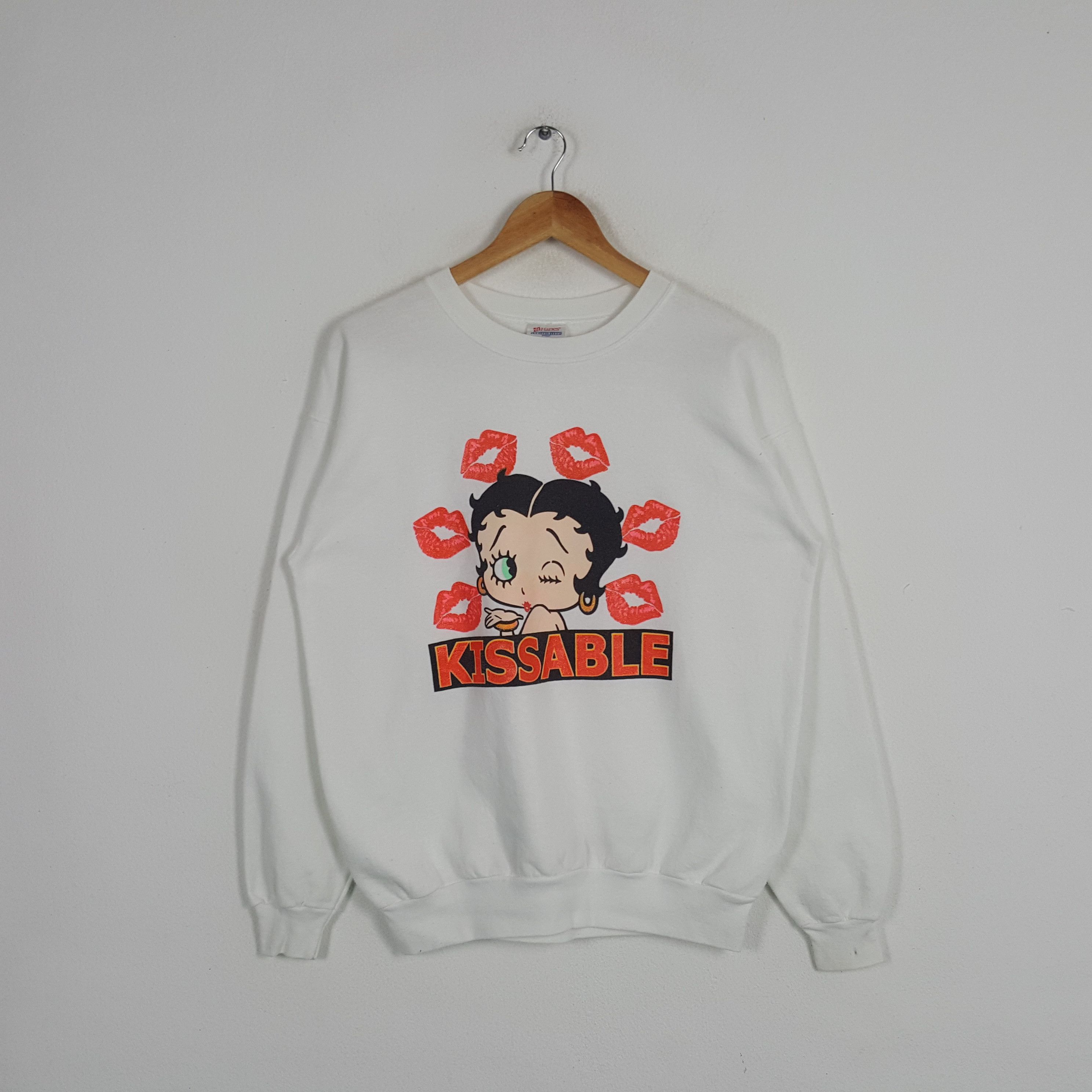Cartoon Network × Vintage Vintage 90's Betty Boop Kissable American Sweatshirt Size US M / EU 48-50 / 2 - 1 Thumbnail