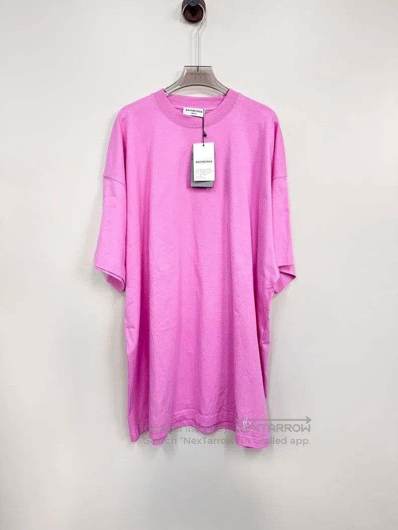 Balenciaga Balenciaga Pink embroidered letter logo short-sleeve T-shi Size US S / EU 44-46 / 1 - 1 Thumbnail