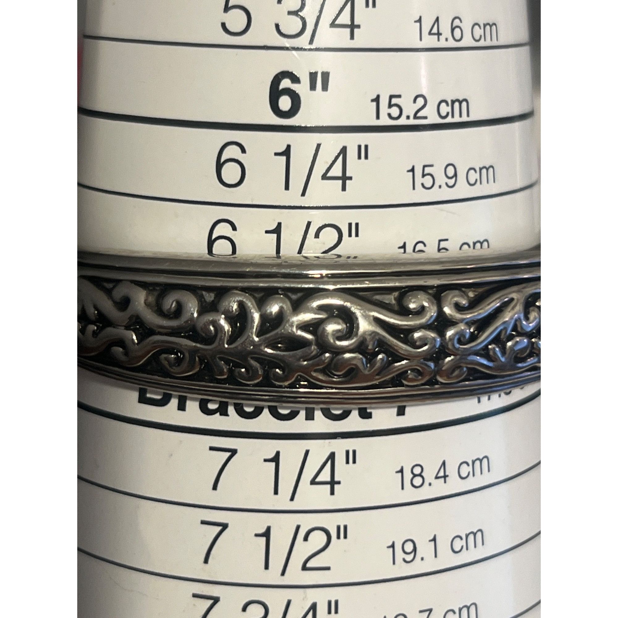 Other Vintage Silver Tone Clamper Bangle Bracelet Etched Scrollwor Size ONE SIZE - 6 Thumbnail