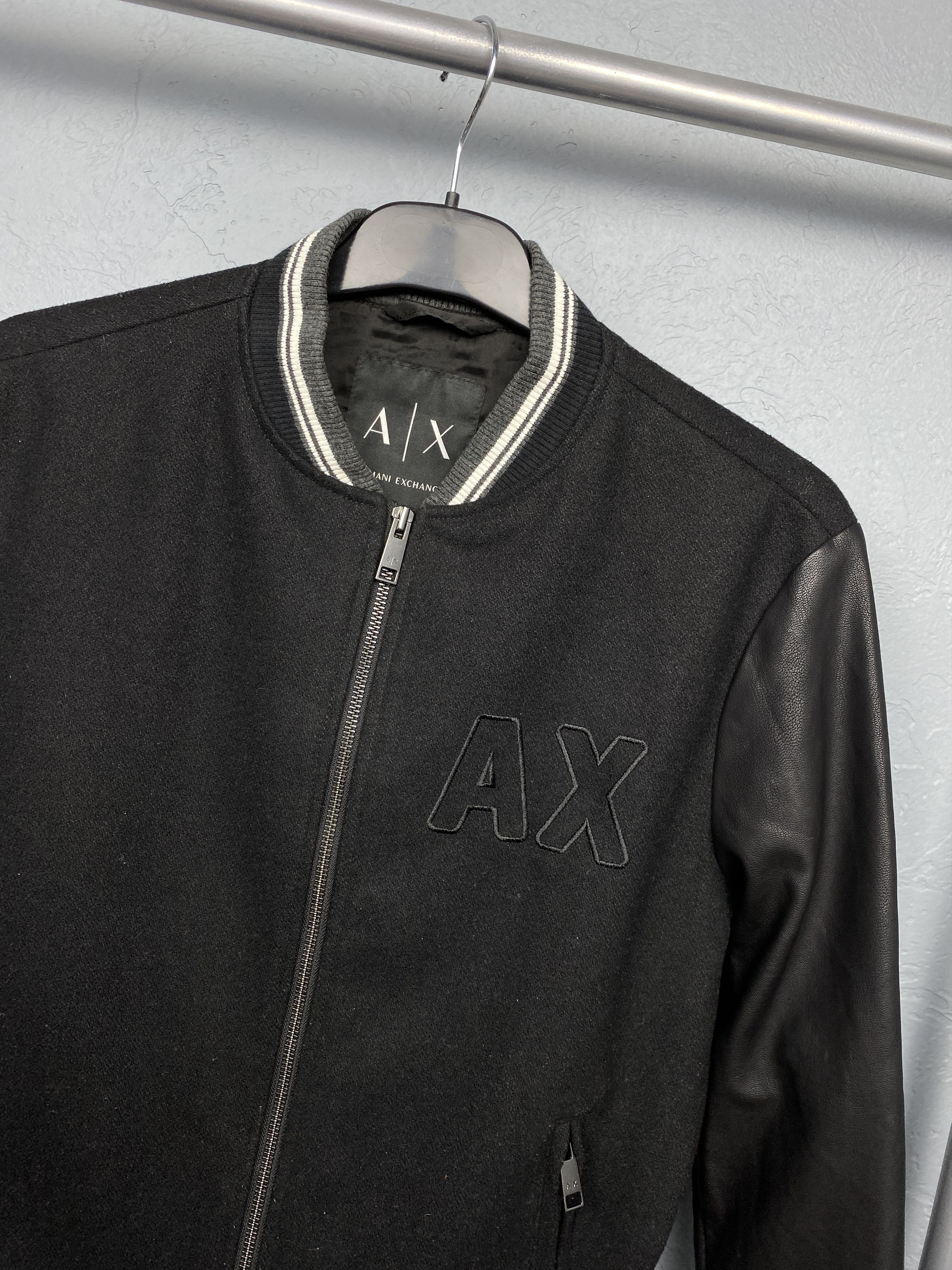 Armani Armani Exchange Mens Wool + Eco Leather Bomber Jacket Size US S / EU 44-46 / 1 - 4 Thumbnail