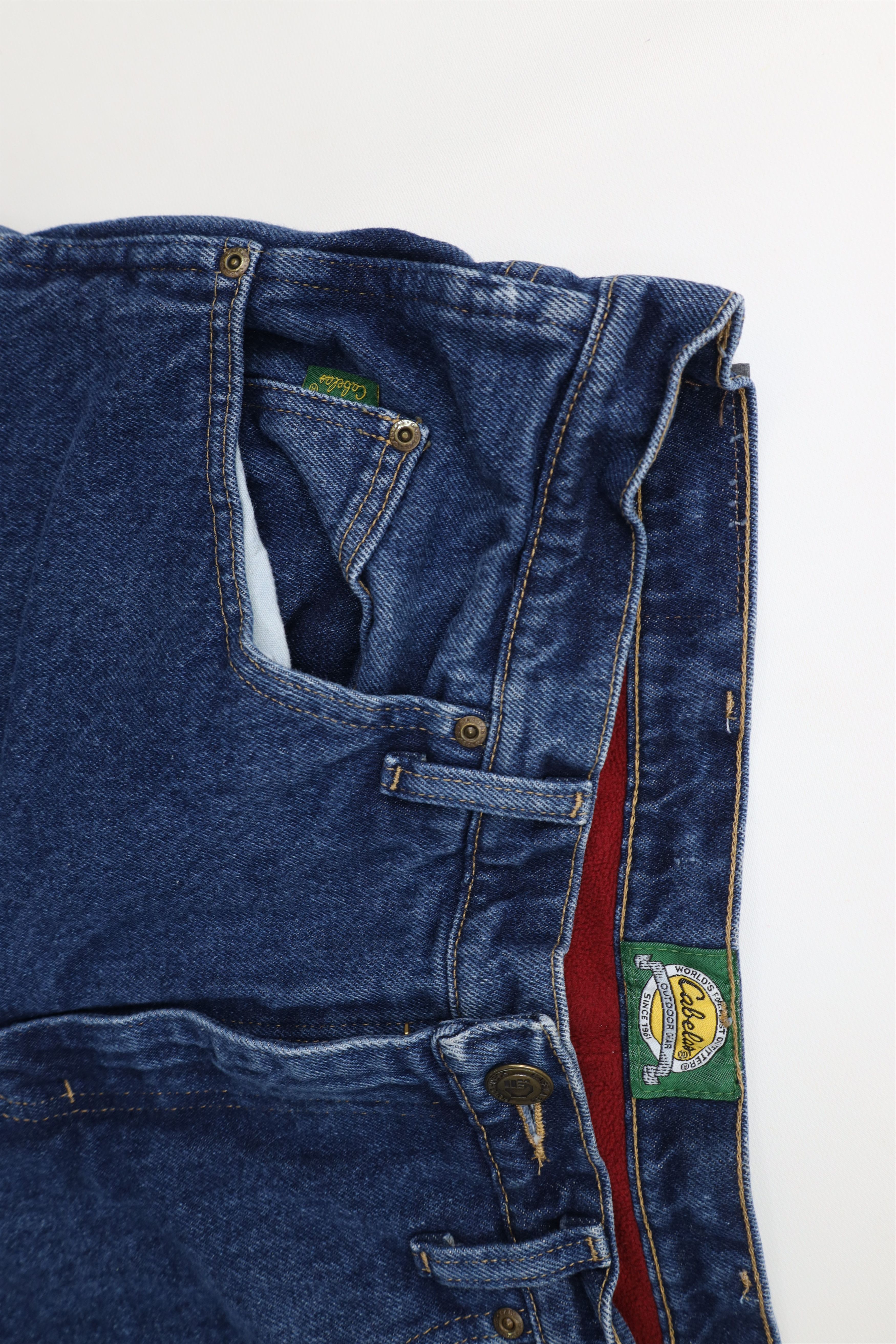 Cabelas Vintage Cabelas Heavyweight Fleece Lined Straight Leg Jeans Size US 34 / EU 50 - 7 Thumbnail