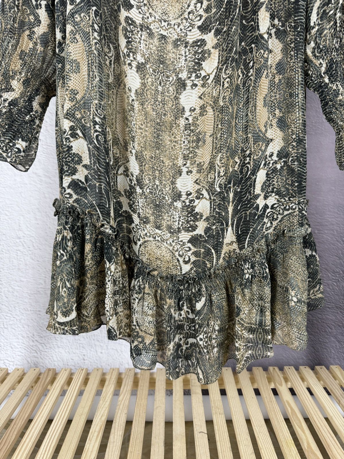 H&M Roberto Cavalli at H&M Shoulderless Dress Silk Ornament Size M / US 6-8 / IT 42-44 - 6 Thumbnail