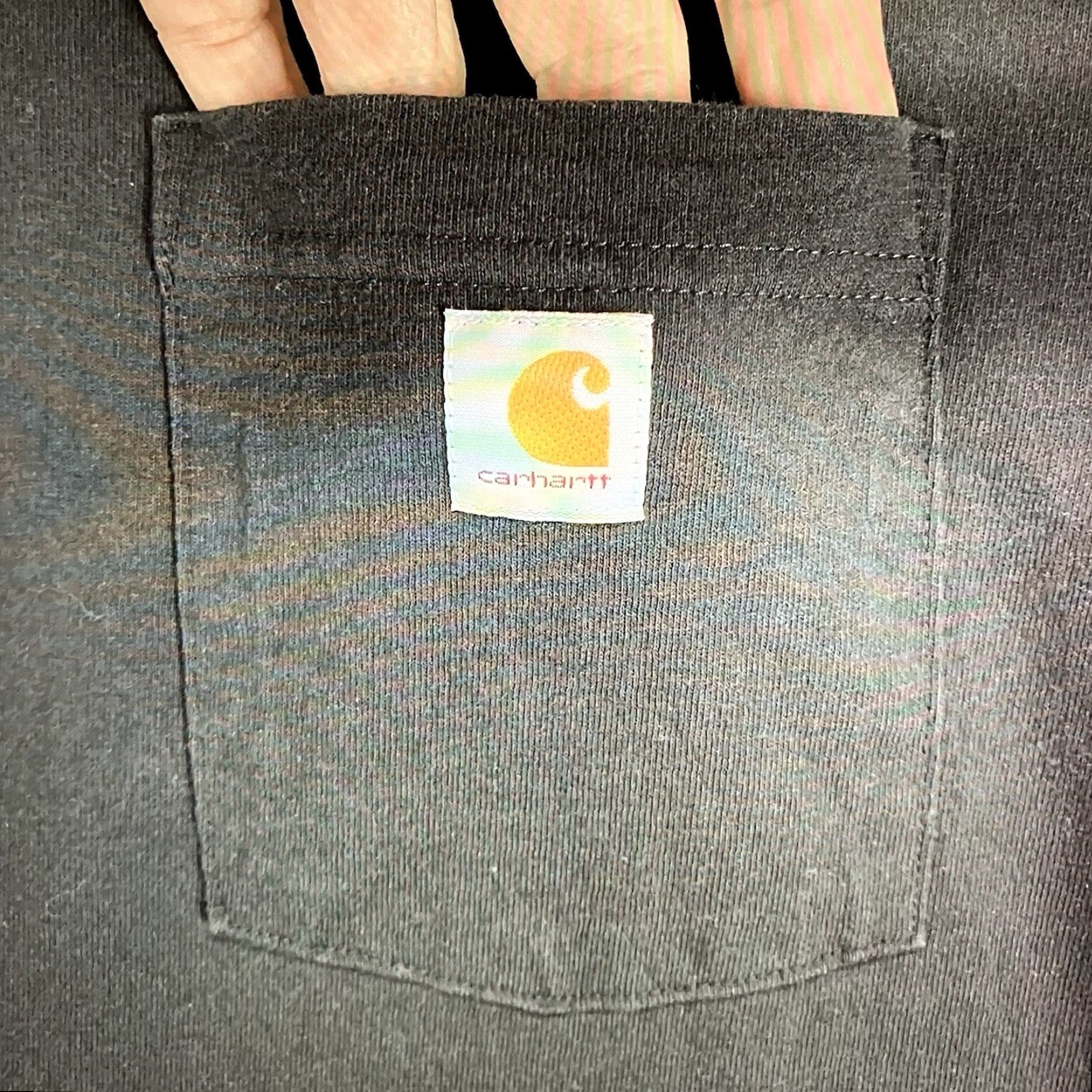 Carhartt VINTAGE Carhartt Women's T Shirt Short Sleeve Black Logo Pocket Plus Size 1X Cotton Casual Workwear Size XL / US 12-14 / IT 48-50 - 3 Thumbnail