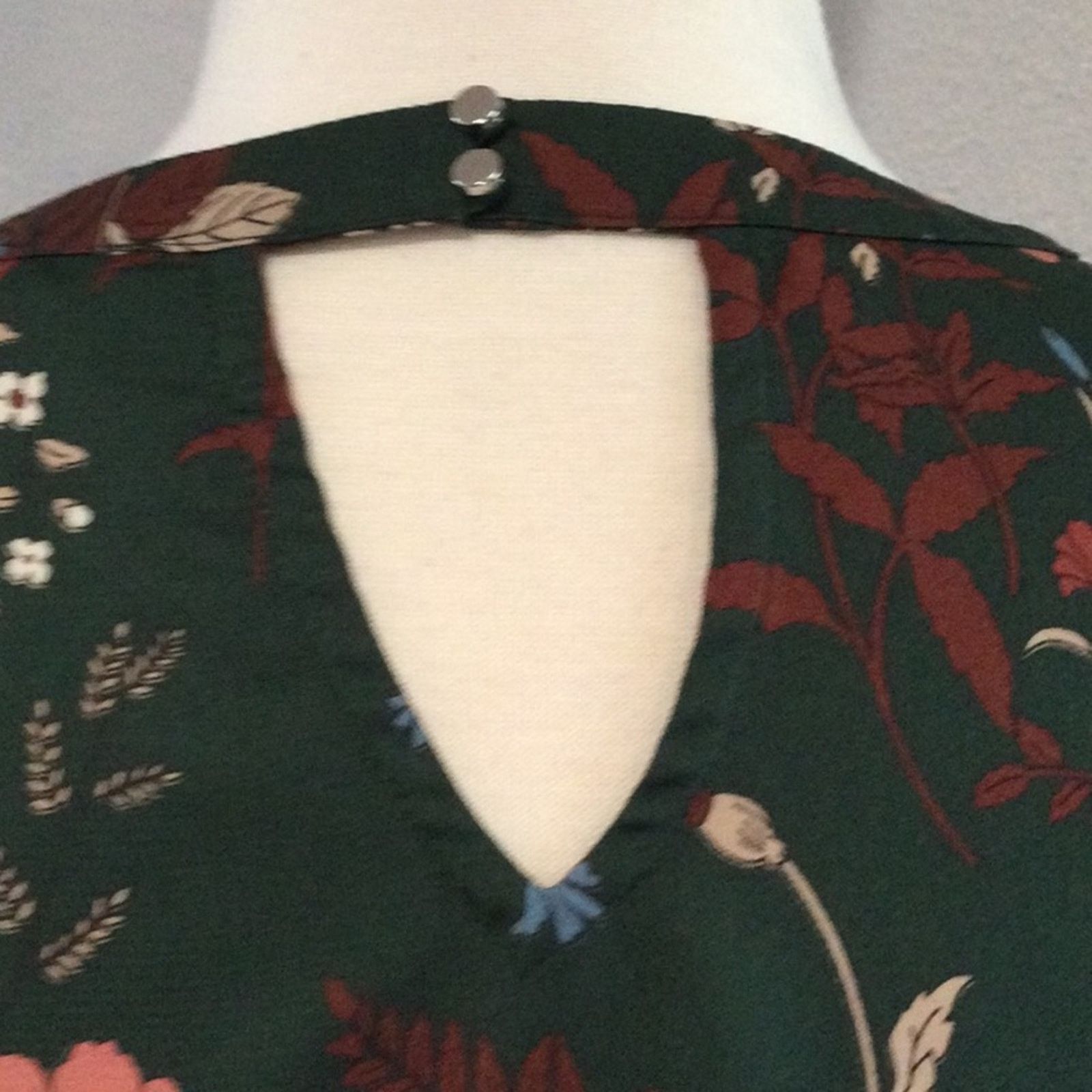 Other Skies Are Blue Floral V-Neck Keyhole Back Peplum Sleeve Sm Size S / US 4 / IT 40 - 11 Thumbnail