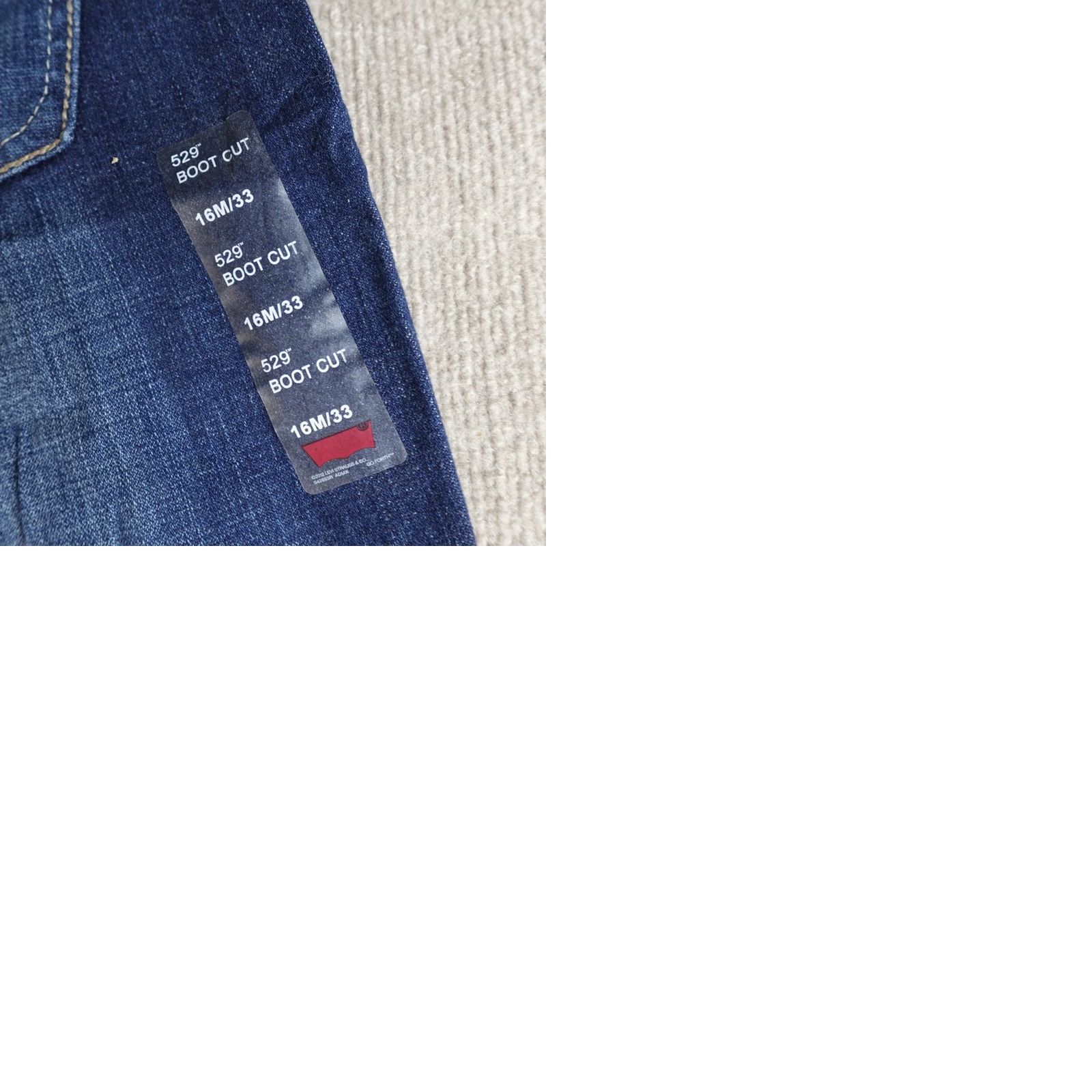 Levi's Levi's 529 Womens Jeans 33 Blue Mid Rise Bootcut 5-Pocket Denim Dark Cotton Blend Regular - Womens - Size 33 - Blue - 529 Model Size 24" / US 00 / IT 34 - 9 Thumbnail