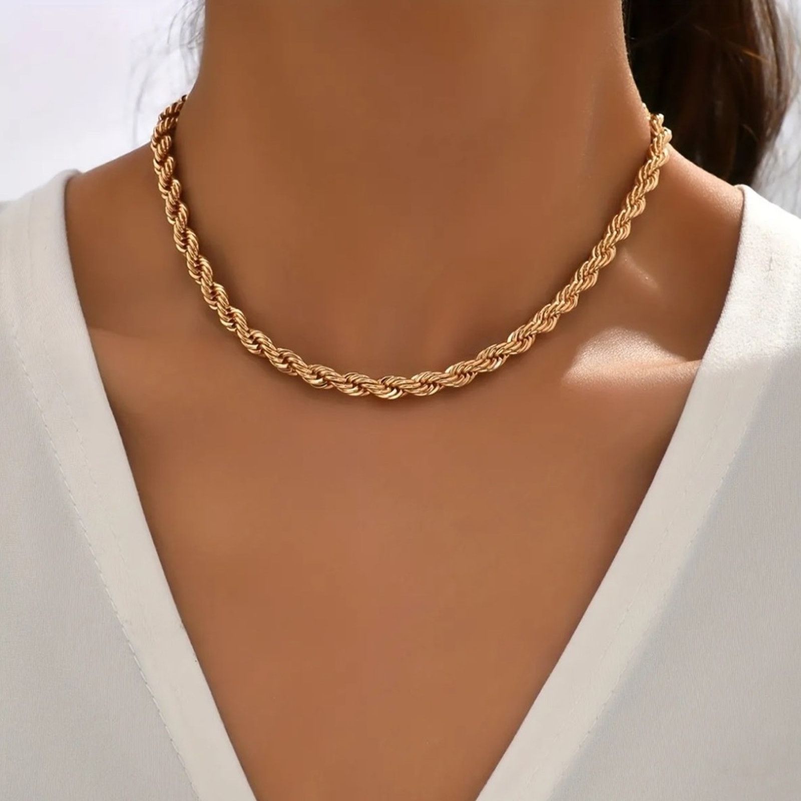 Nordstrom NEW NORDSTROM REVOLVE 18kt Gold Plated Choker Chain Necklace Size ONE SIZE - 1 Thumbnail
