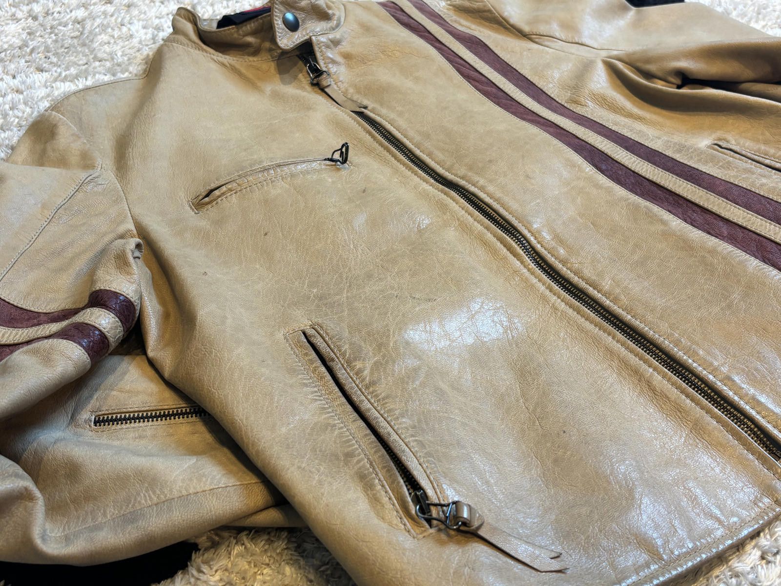 Vintage Dolce & Gabbana - Vintage Tan Leather Jacket Size US M / EU 48-50 / 2 - 4 Thumbnail