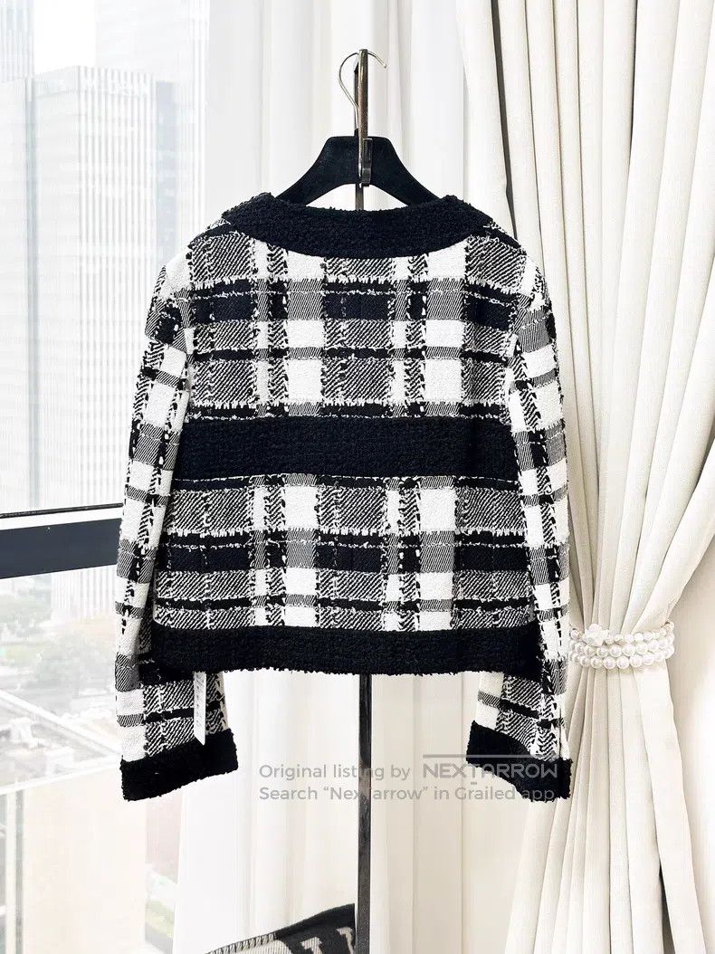 Chanel Chanel Tweed checkered round-neck knitted long-sleeved sho Size XS / US 0-2 / IT 36-38 - 3 Thumbnail