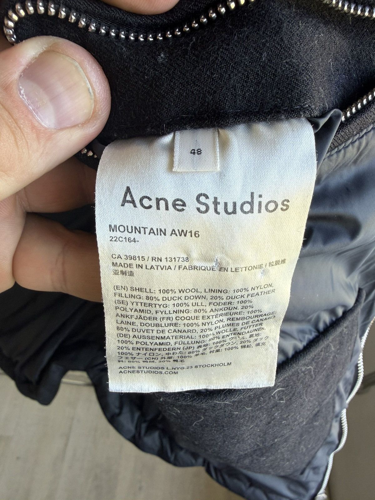 Acne Studios Acne Studios Mountain Jacket AW16 Down Puffer Black Wool 48 Size US M / EU 48-50 / 2 - 10 Thumbnail