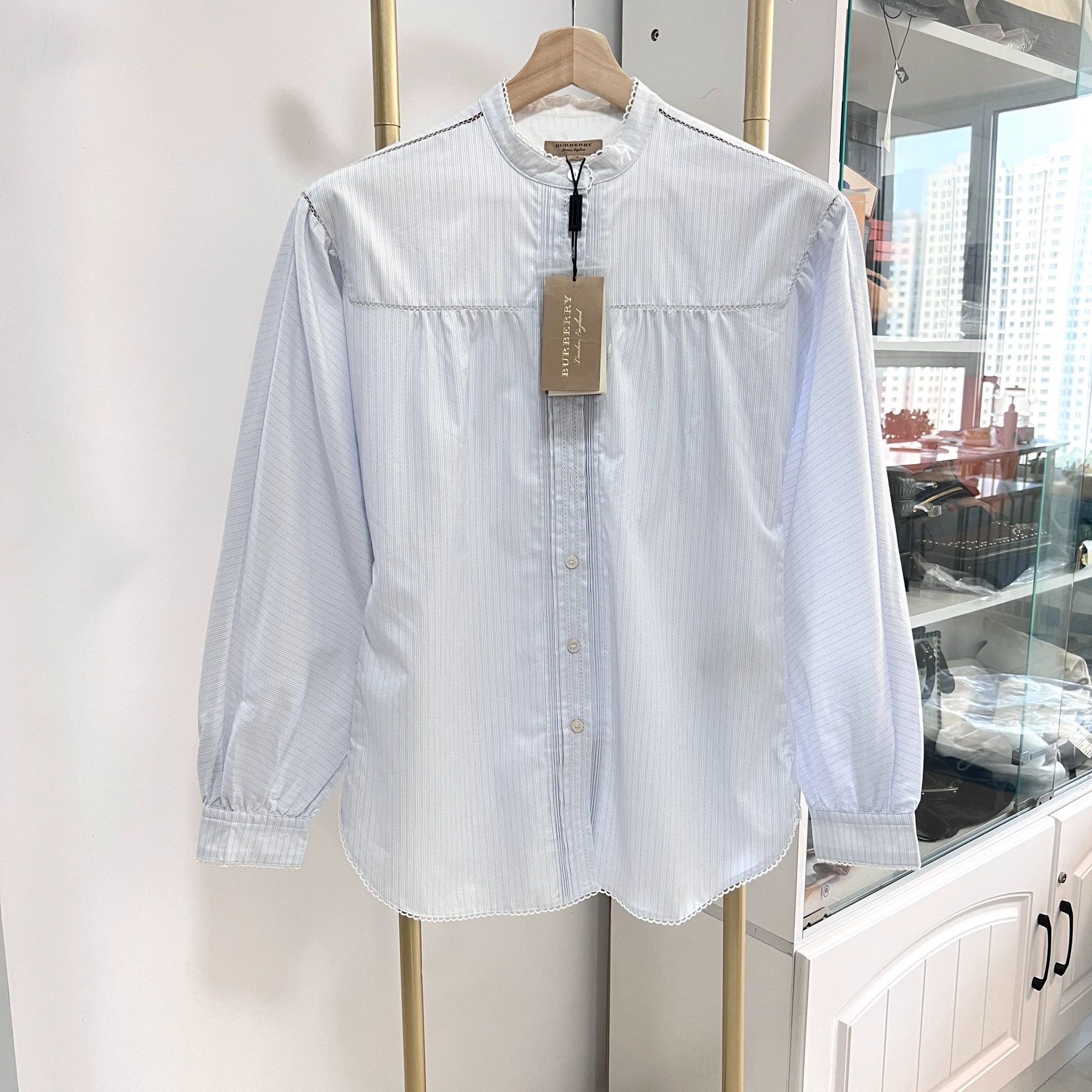 Burberry Burberry Women's Light Blue Shirt Size US M / EU 48-50 / 2 - 1 Thumbnail