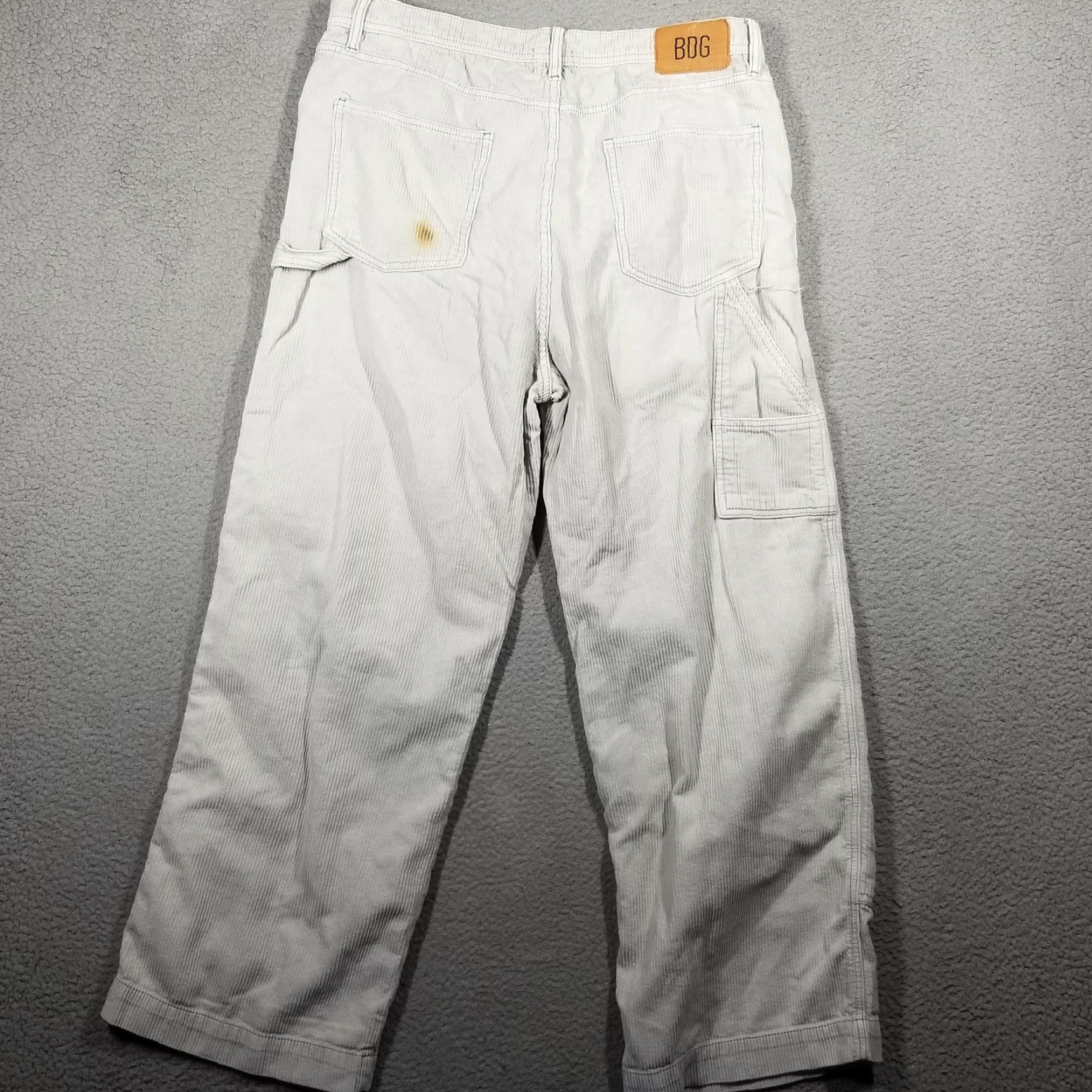 Bdg BDG Corduroy Carpenter Pants 36 Light Gray Utility Workwear Mens Size US 36 / EU 52 - 2 Thumbnail
