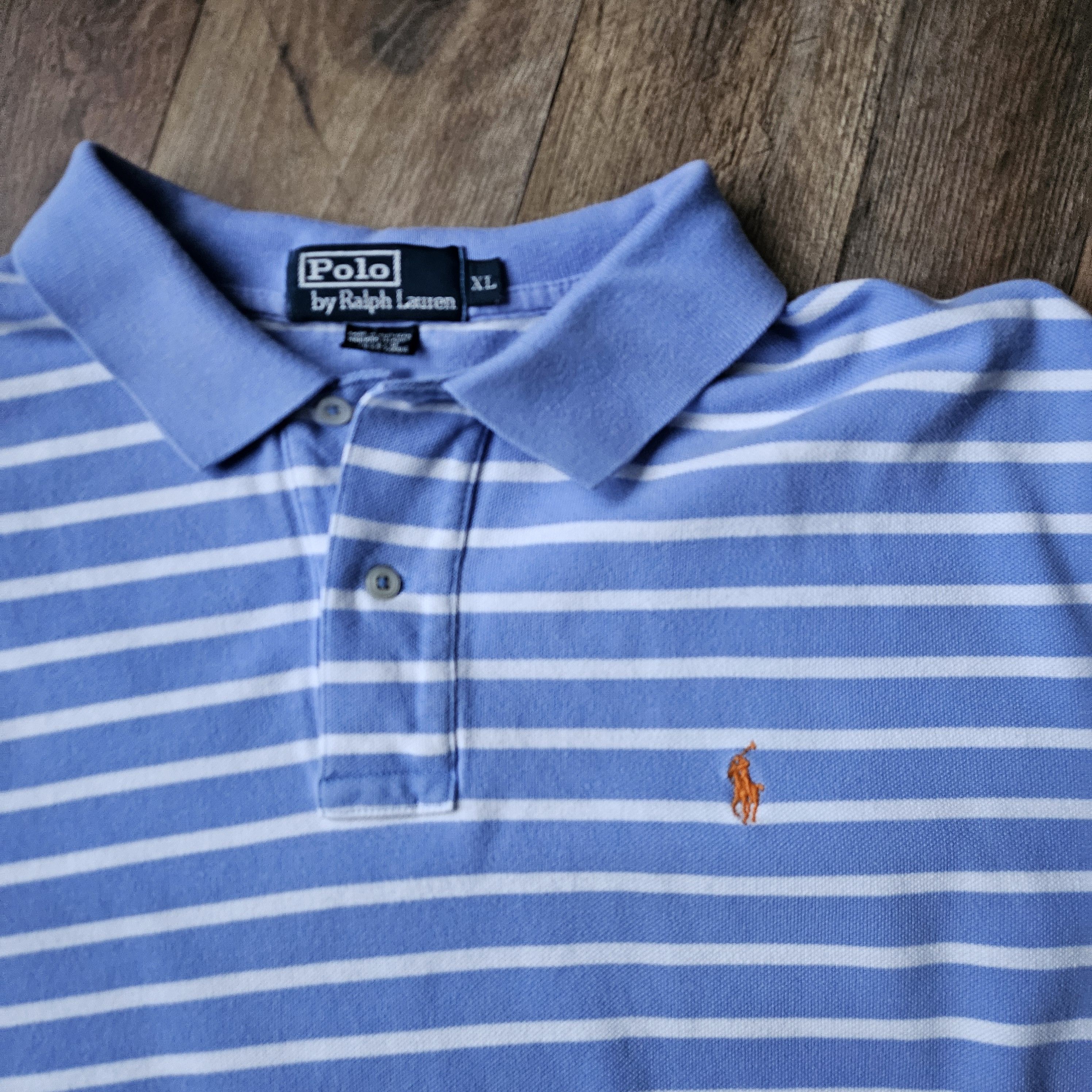 Polo Ralph Lauren × Vintage Vintage 90s Polo Ralph Lauren striped polo shirt, USA Made Size US XL / EU 56 / 4 - 4 Thumbnail
