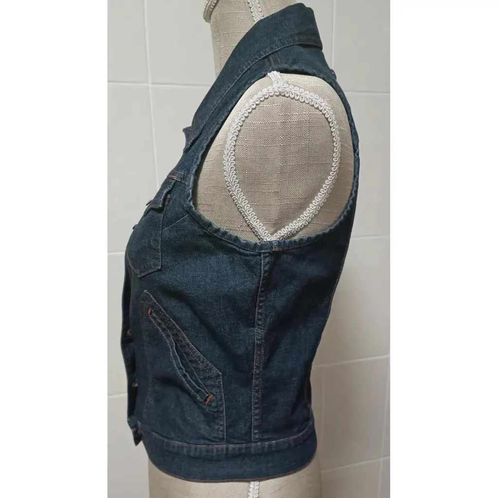 Gaultier Homme Objet × Jean Paul Gaultier RARE 90's JEAN PAUL GAULTIER Italy JPG Jeans Blue Denim Vest Button Gilet Jacket Size XS / US 0-2 / IT 36-38 - 7 Thumbnail