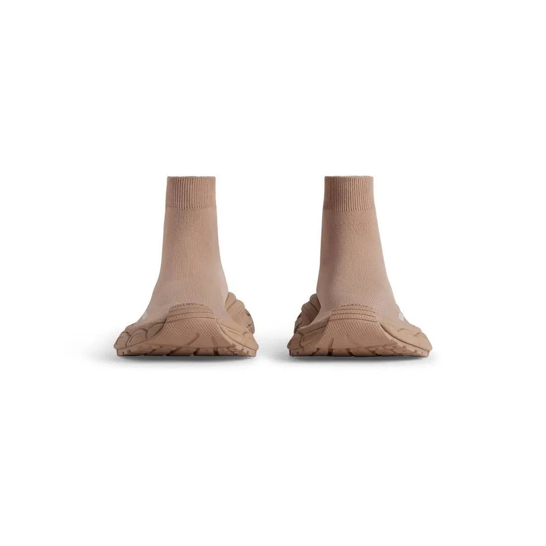 Balenciaga o1mt1gz0325 3XL Sock Recycled Knit Sneakers in Beige Size US 11 / IT 41 - 3 Thumbnail