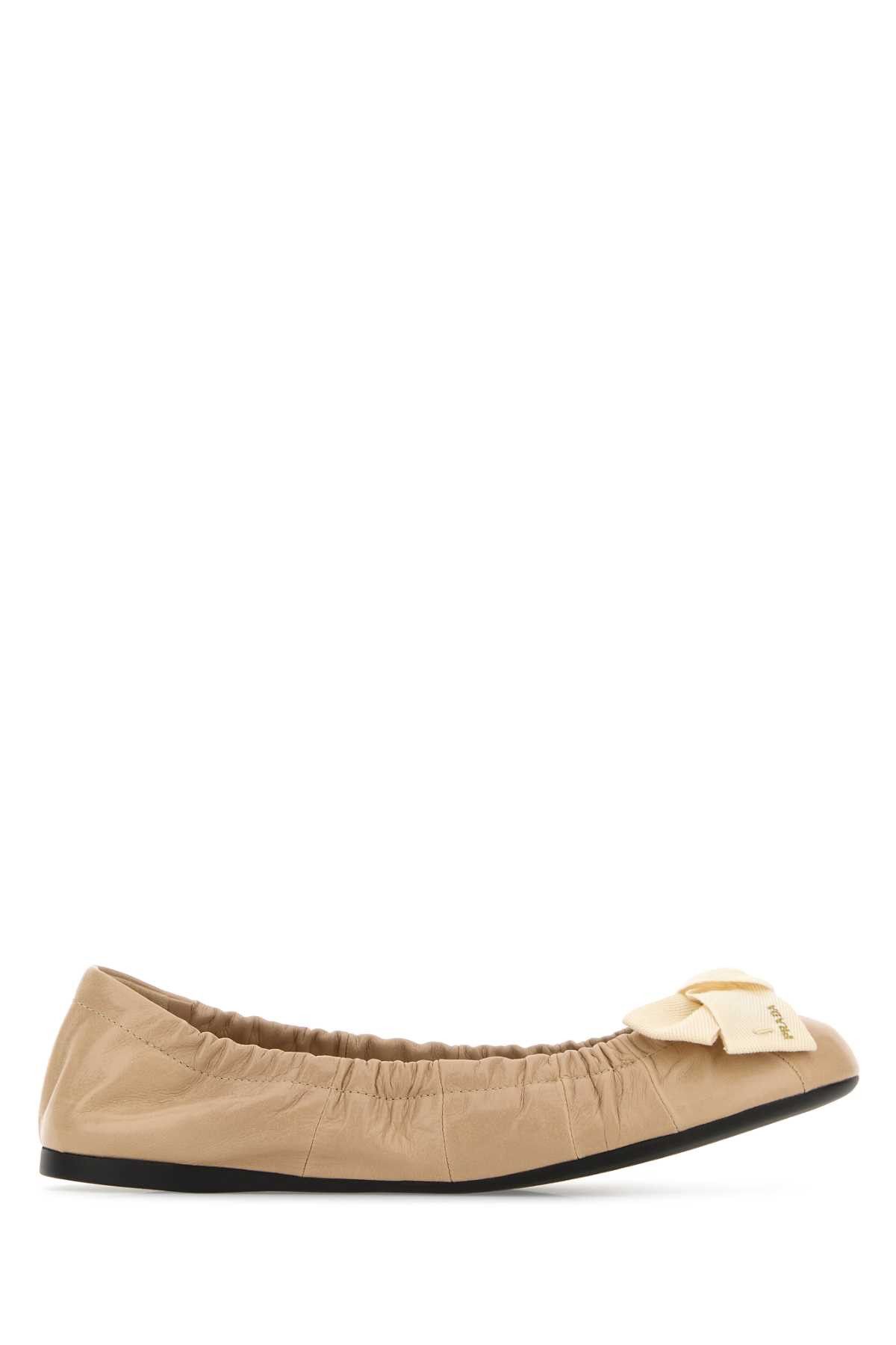 Prada Beige Leather Ballerinas Size US 6 / IT 36 - 1 Thumbnail