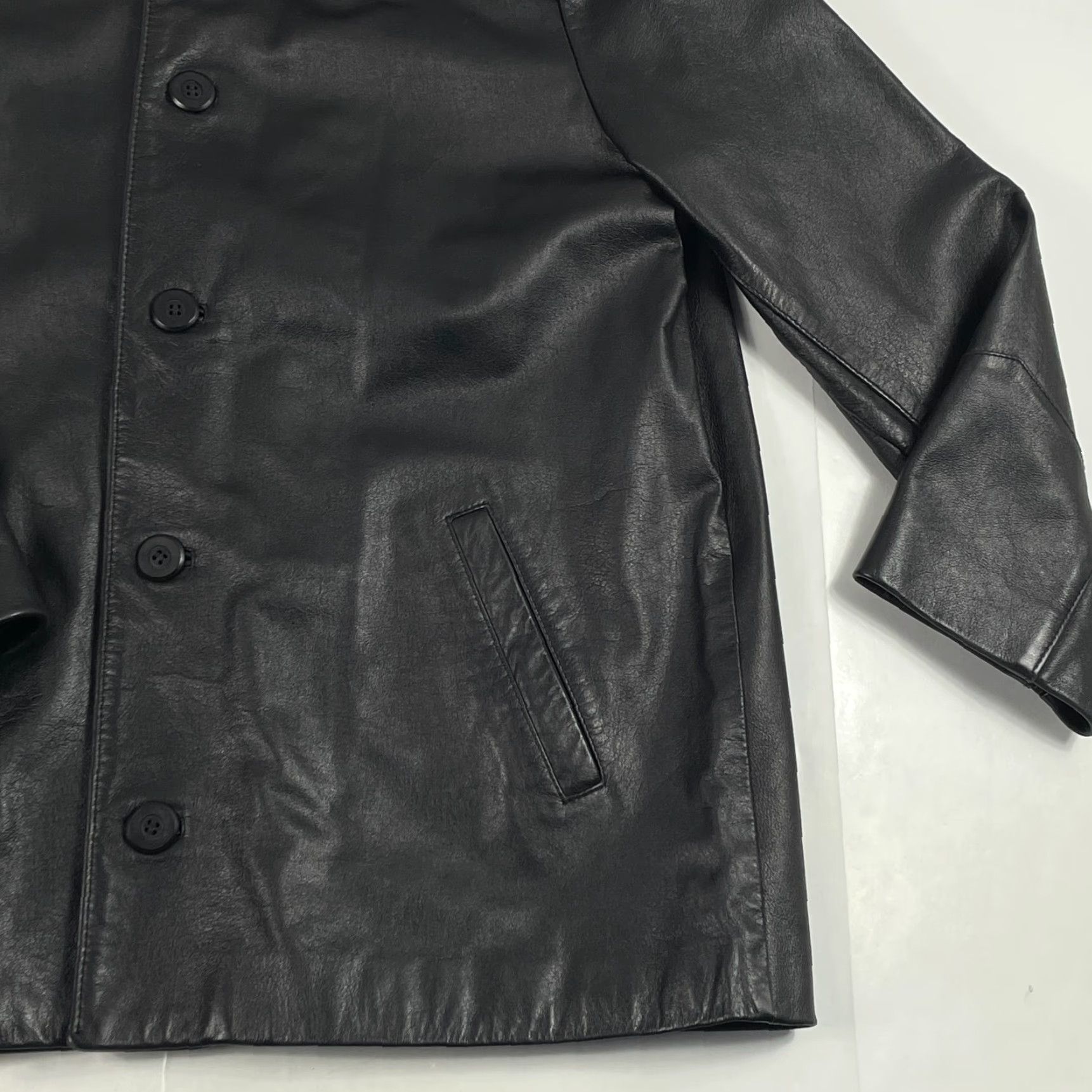Ariat VINTAGE Lariat Leather Jacket Mens Large Black Button Up Motorcycle Biker USA Jacket Size US L / EU 52-54 / 3 - 4 Thumbnail