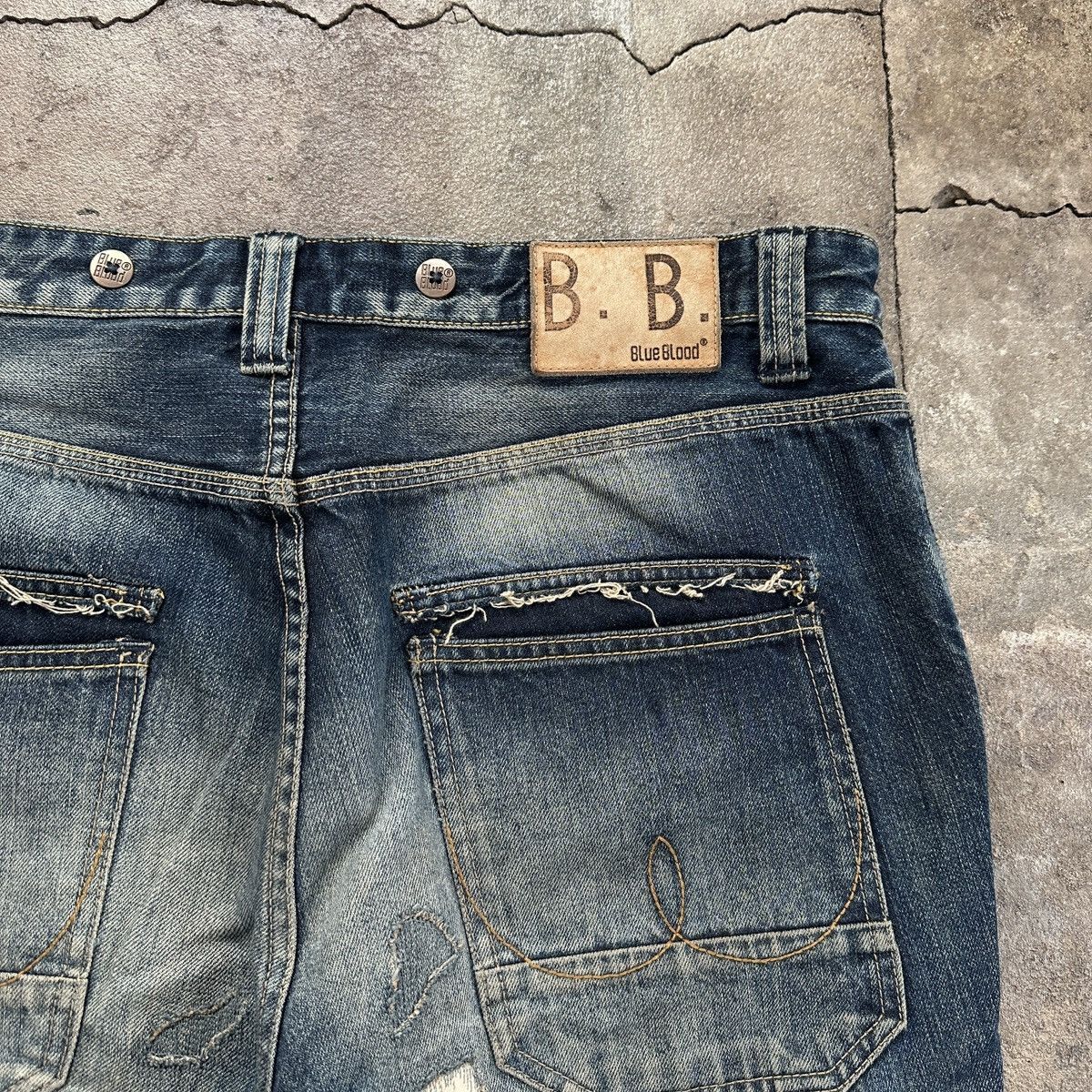Blue Blood Blue Blood Japanese Denim Patchwork Distressed Pants Size US 34 / EU 50 - 12 Thumbnail