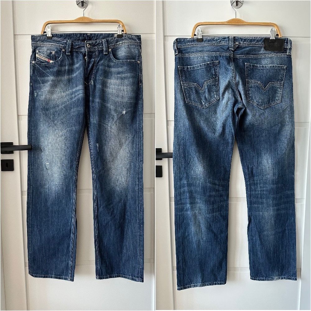 Diesel DIESEL Larkee washed blue denim regular straight pants Size US 35 - 1 Thumbnail