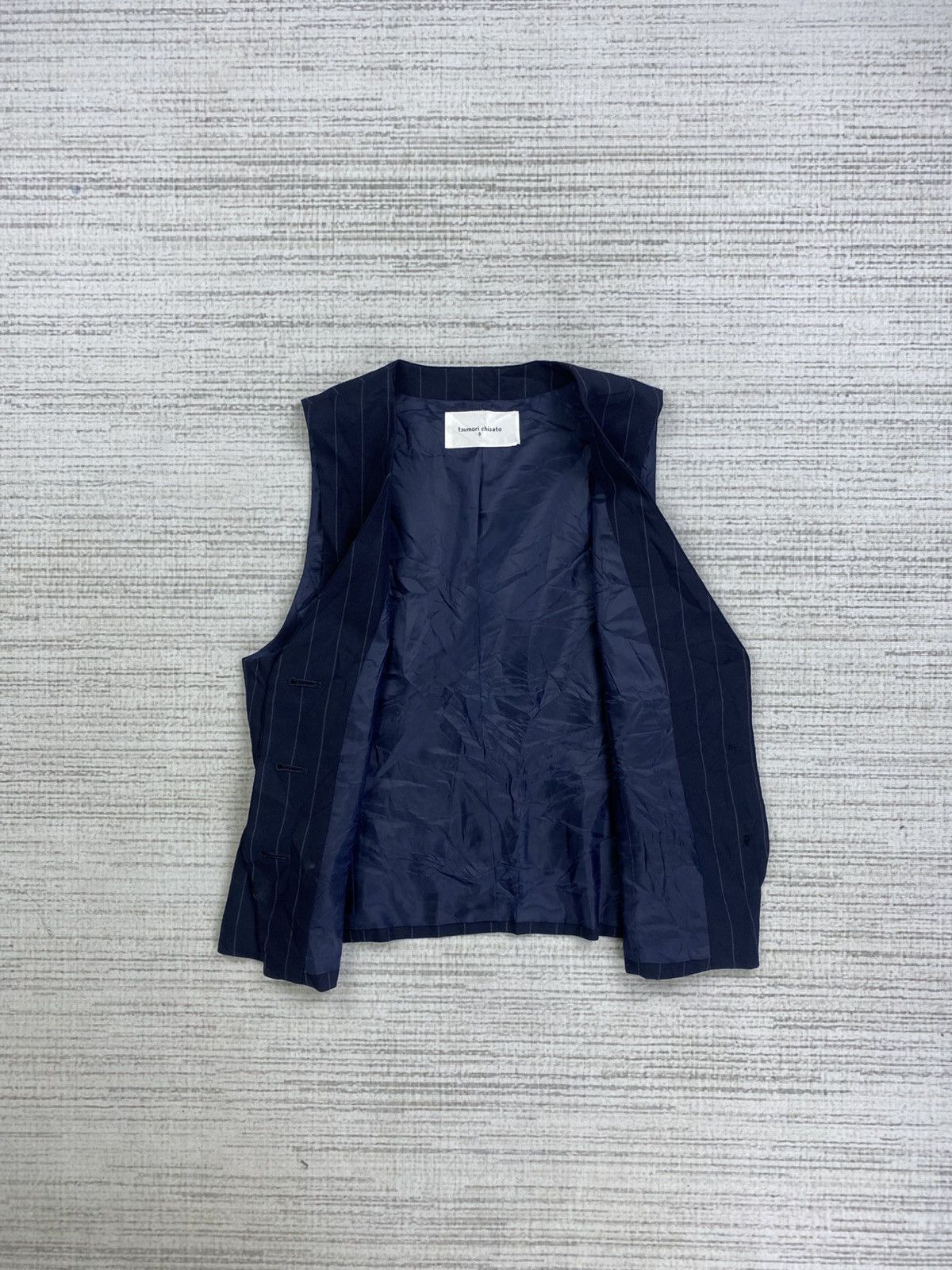 Issey Miyake × Tsumori Chisato × Vintage Vintage Tsumori Chisato Pinstripe Navy Blue Vest Size US S / EU 44-46 / 1 - 5 Thumbnail