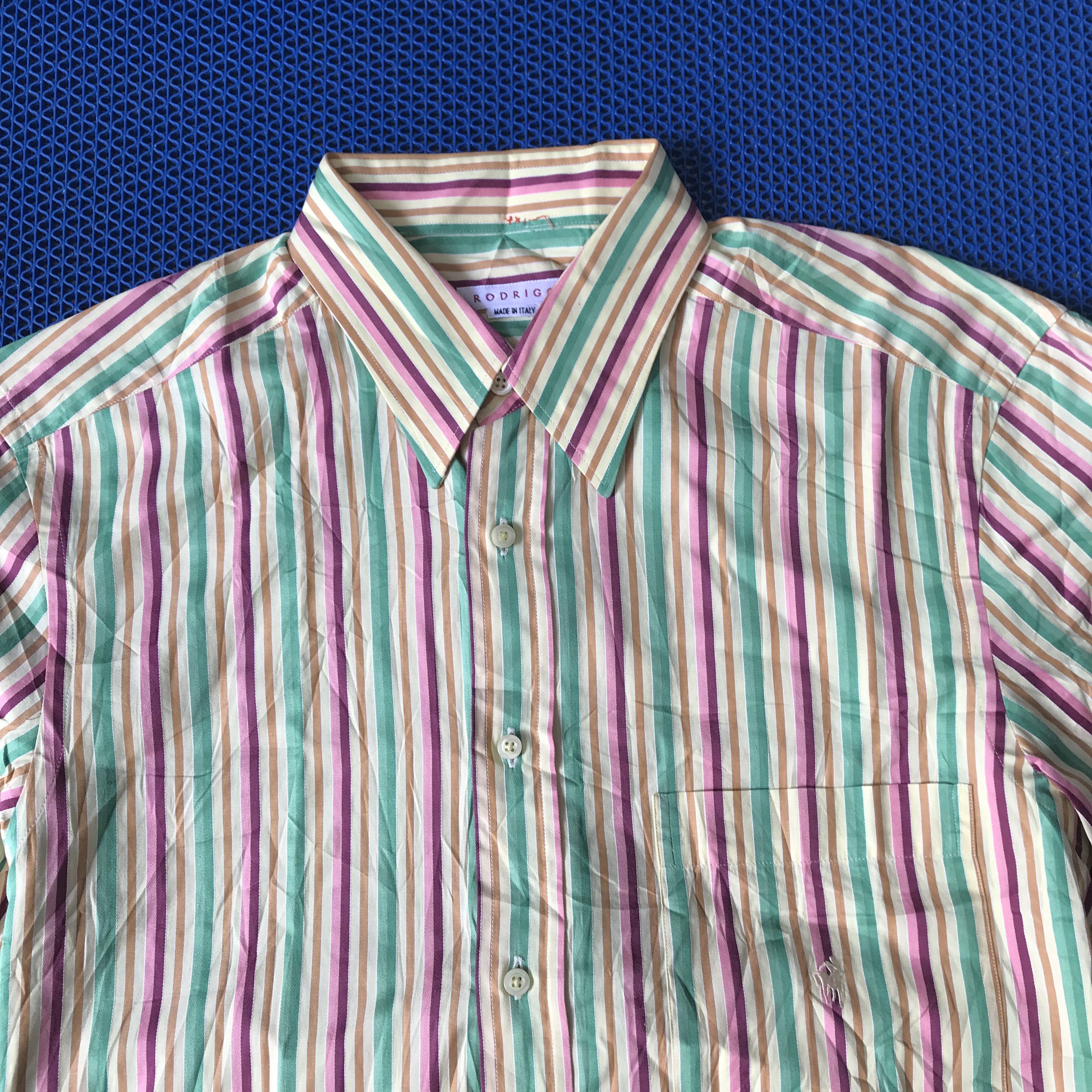 Vintage Vintage Rodrigo Made in Italy Blue Striped Cotton Men’s Size US L / EU 52-54 / 3 - 2 Thumbnail