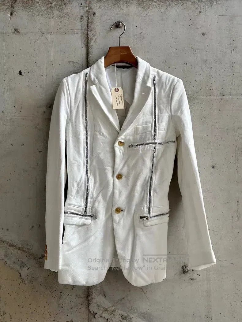Comme des Garcons Comme Des Garcons Tear-away Zipper Slogan Wool Blazer, Siz Size US S / EU 44-46 / 1 - 1 Thumbnail
