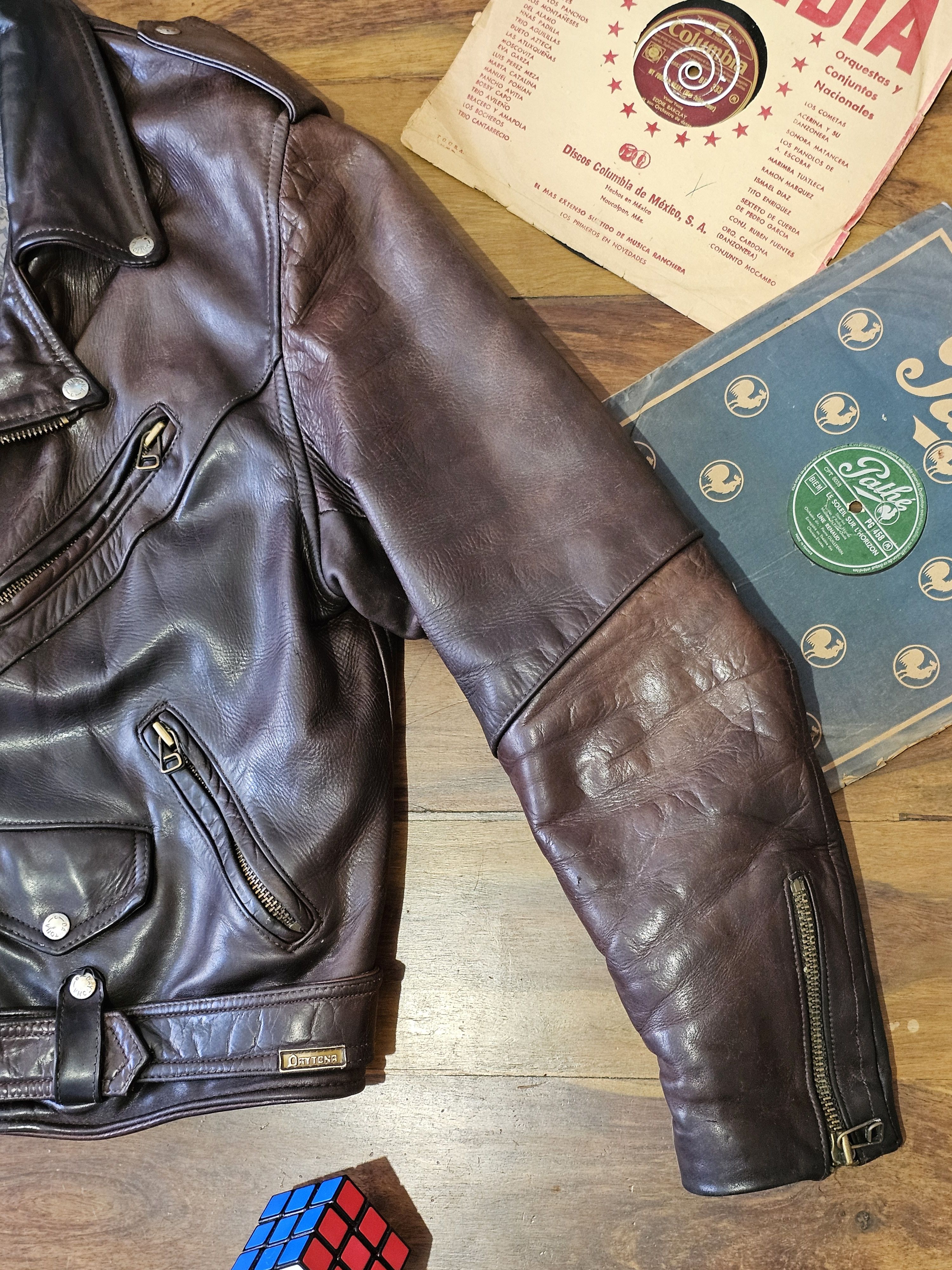 Daytona Daytona 🇫🇷 Vintage 80s Biker Jacket - Leather Perfecto, Size US M / EU 48-50 / 2 - 6 Thumbnail