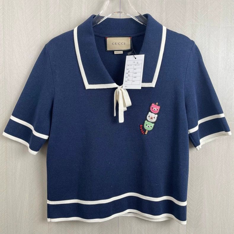 Gucci Gucci Polo Knit Top in Dark Blue-dmc Size US XS / EU 42 / 0 - 1 Thumbnail