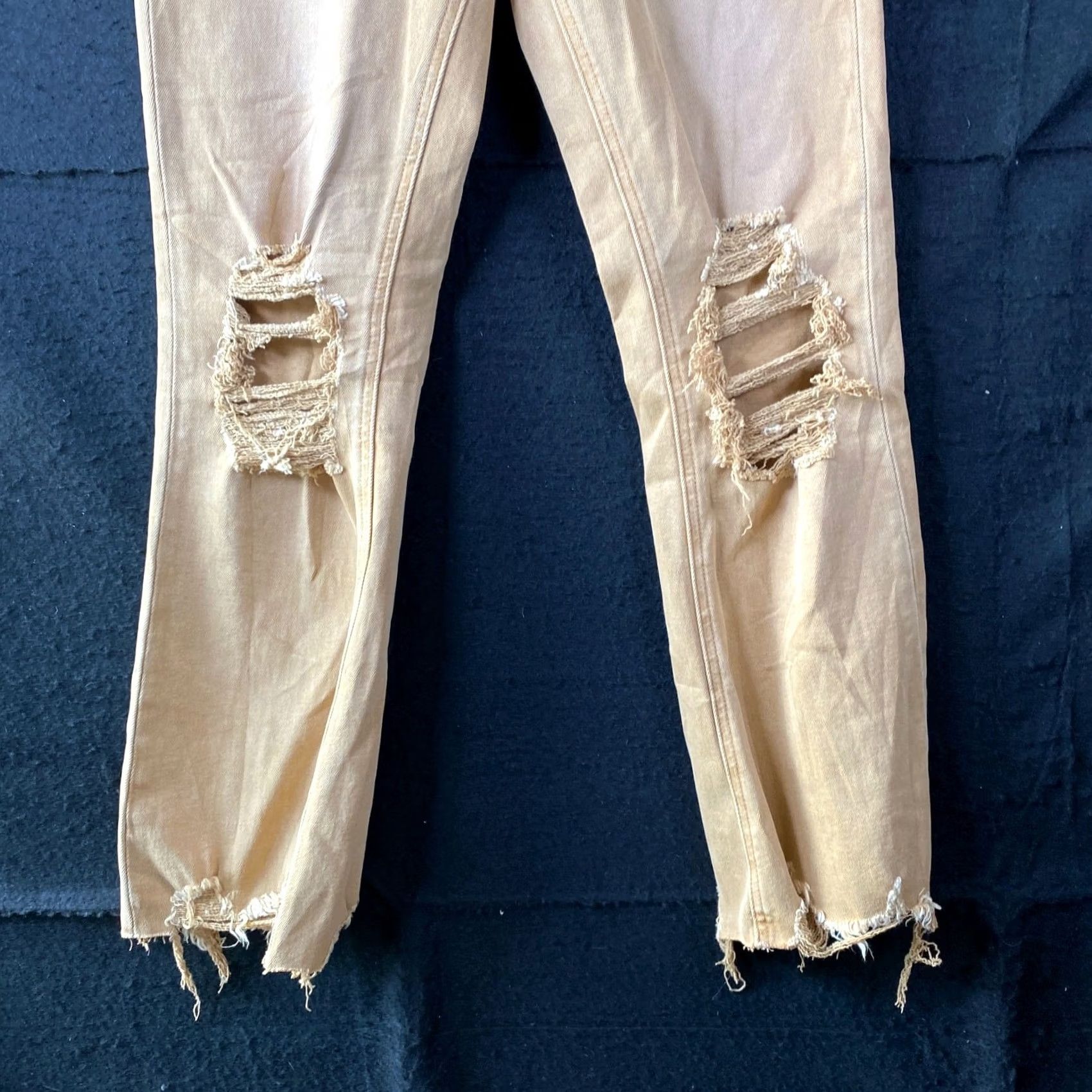 MOTHER Vervet Womens Jeans Army Khaki Vintage High Rise Crop Flare Stretch 24 Size 42" / US 20 - 4 Thumbnail