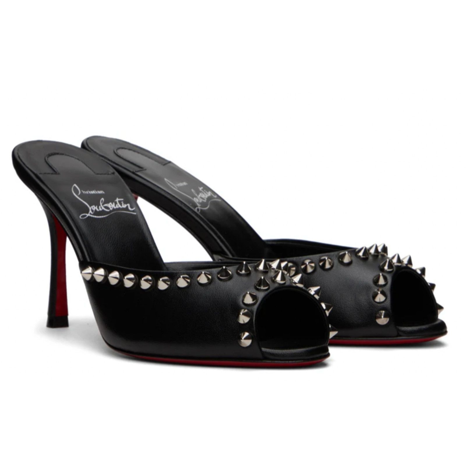 Christian Louboutin Me Dolly Spike 85 Black Backless Sandal Mule Heel Pump 37 Size US 7 / IT 37 - 3 Thumbnail